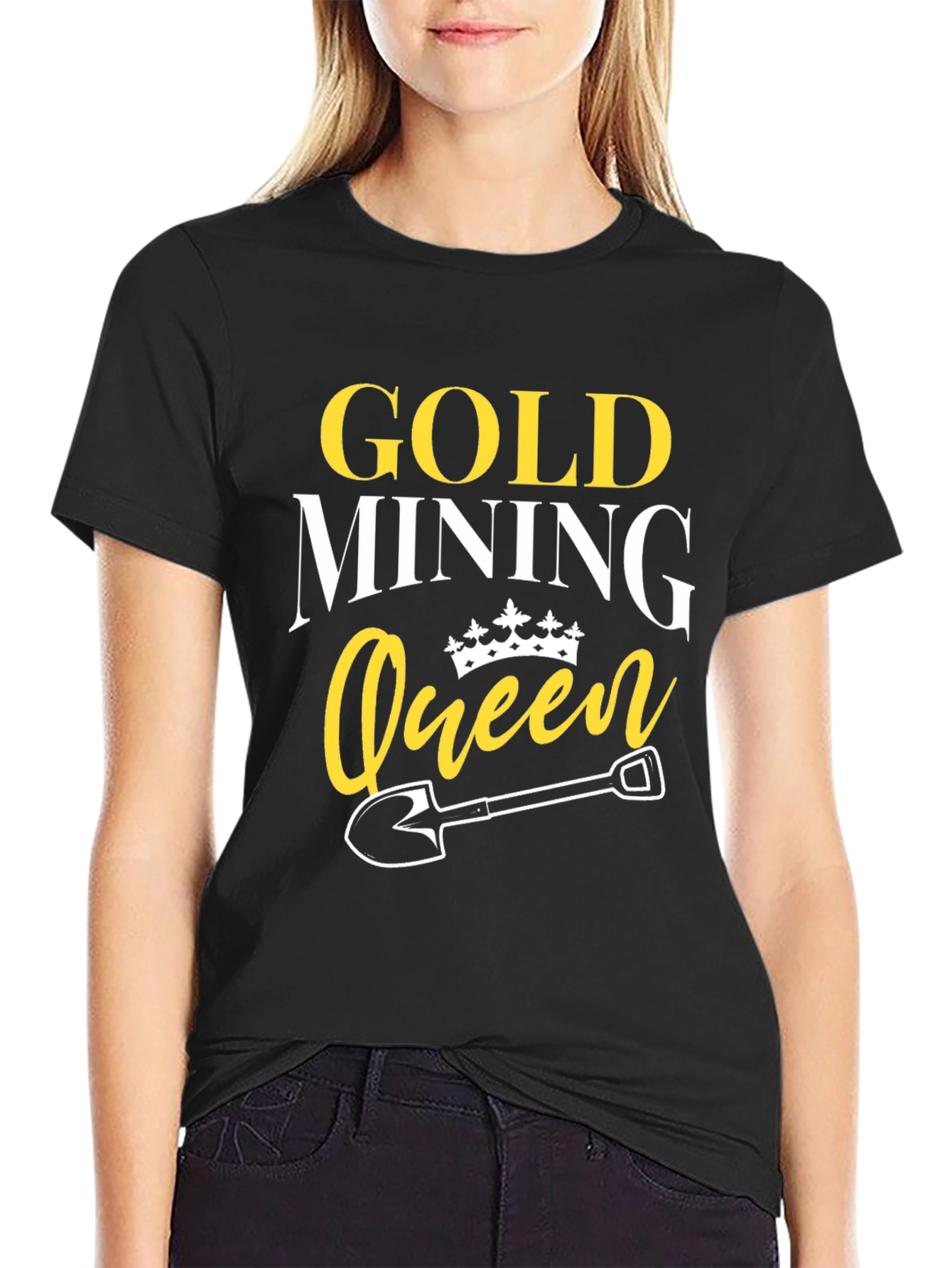 Gold Mining Queen Black T-Shirt