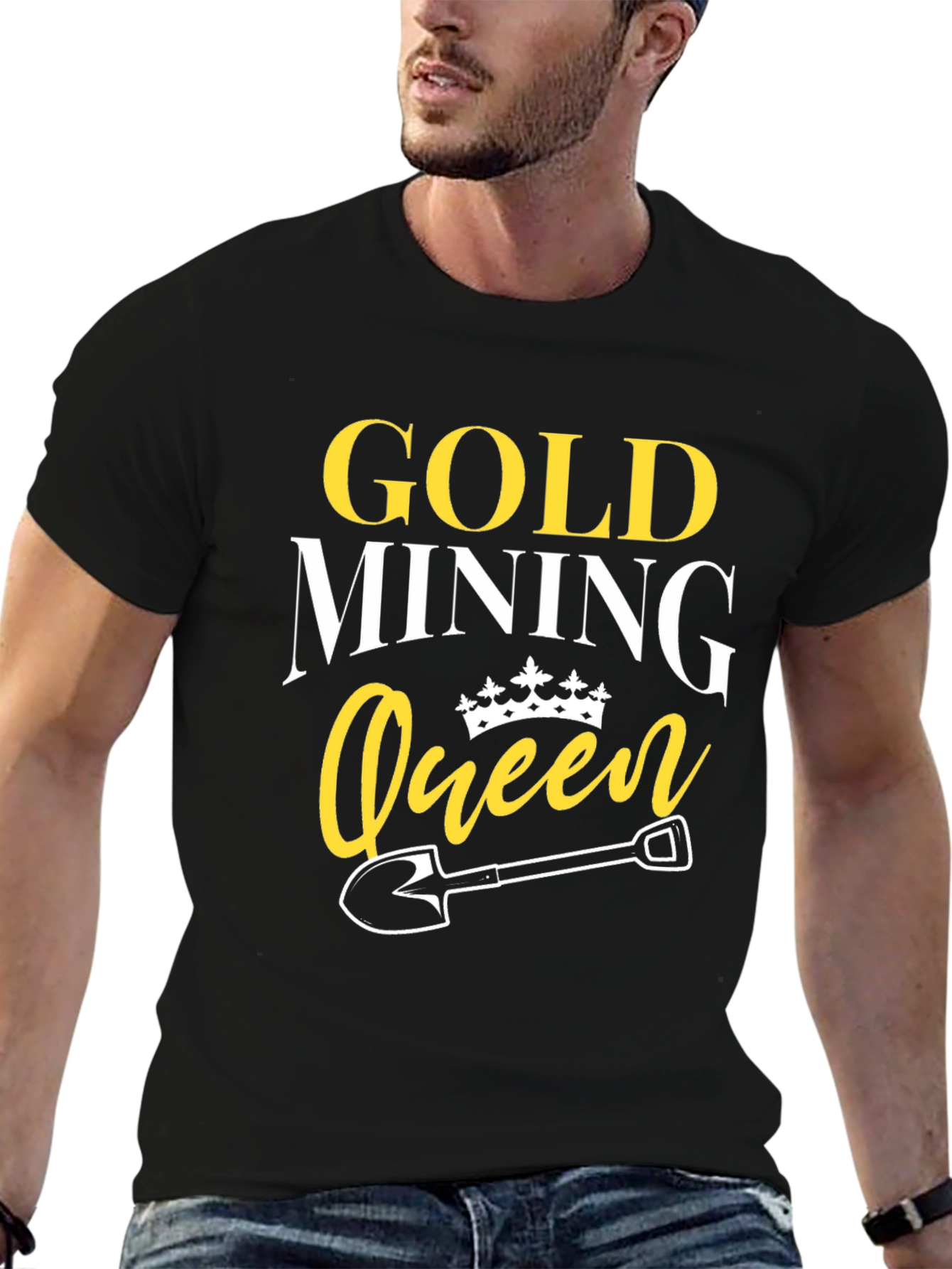 Gold Mining Queen Black T-Shirt