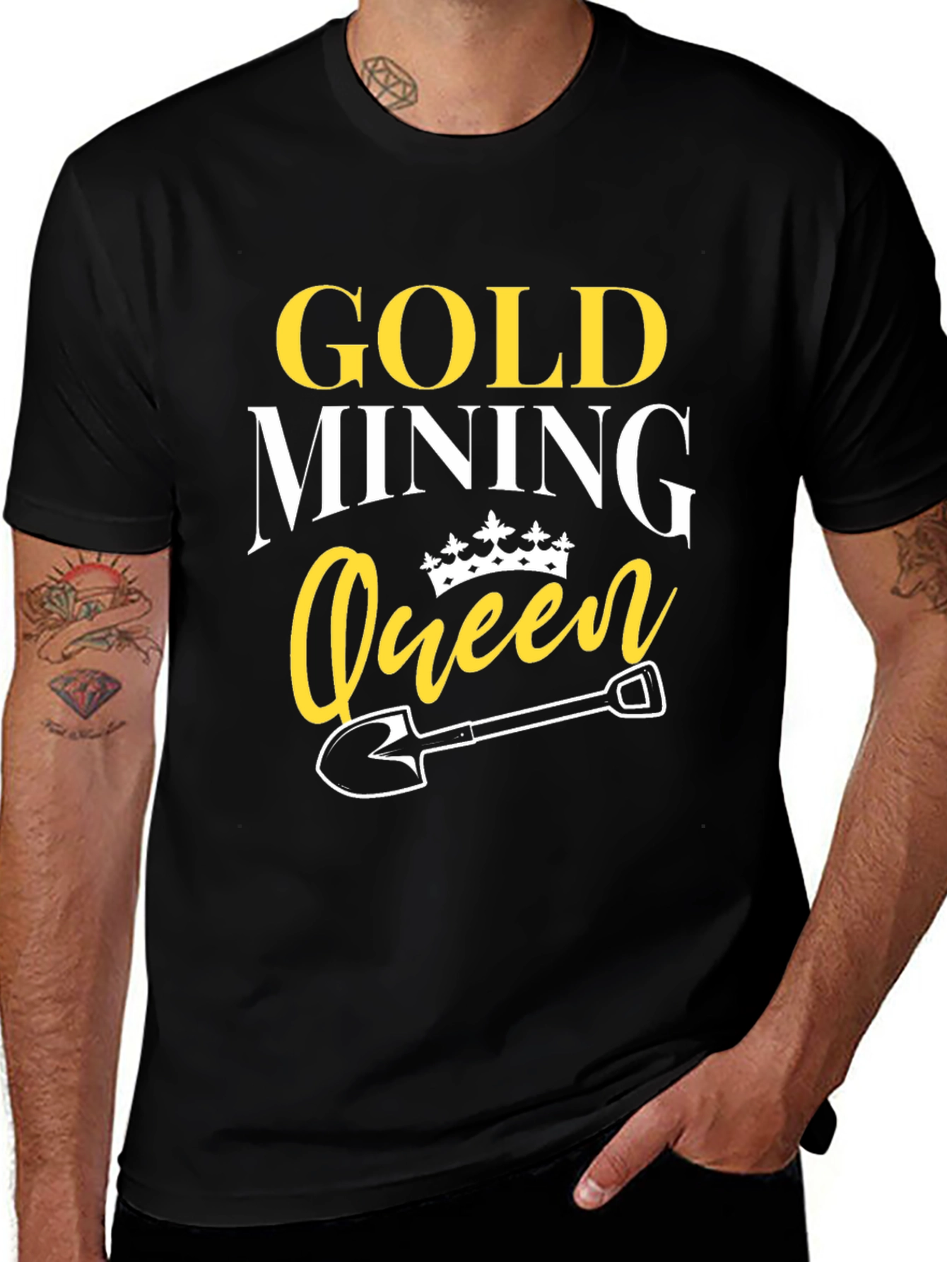 Gold Mining Queen Black T-Shirt