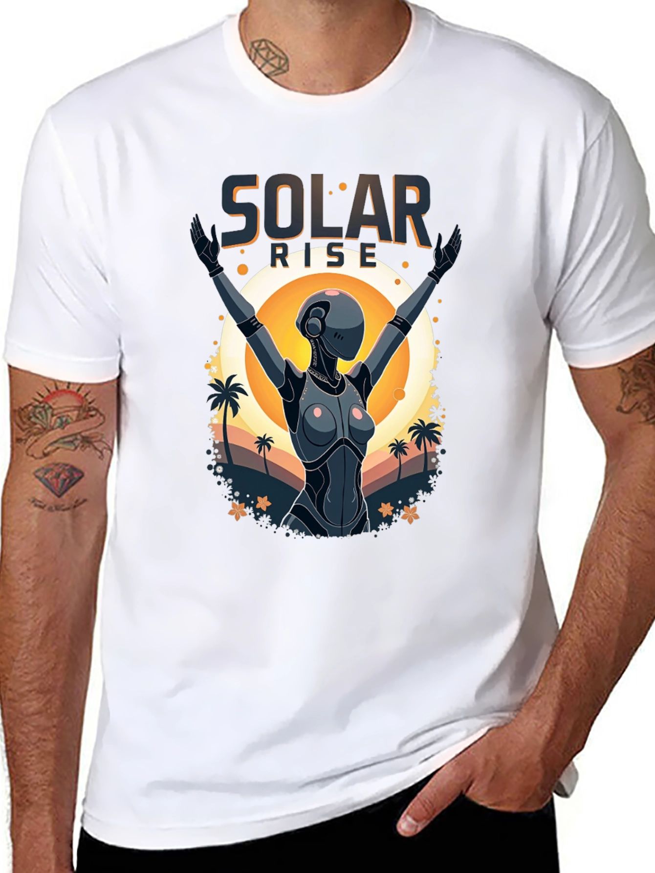 Solar Rise Robot T-Shirt - Sci-Fi Apparel