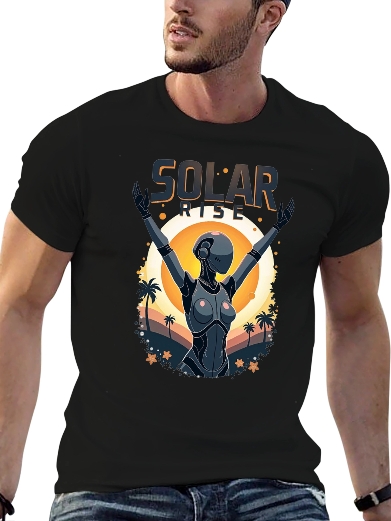 Solar Rise Robot T-Shirt - Sci-Fi Apparel
