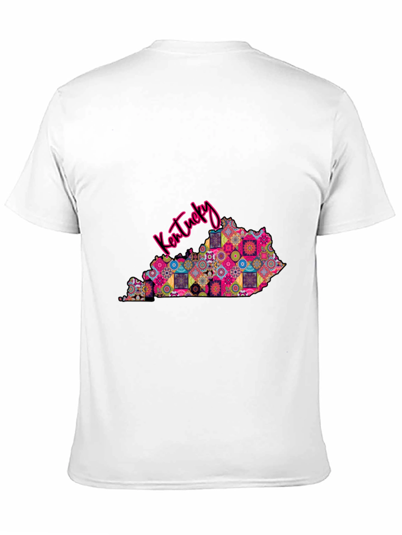 Kentucky State Map Patterned Mens T-Shirt