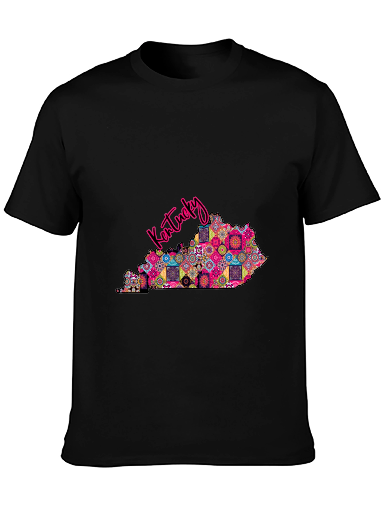 Kentucky State Map Patterned Mens T-Shirt
