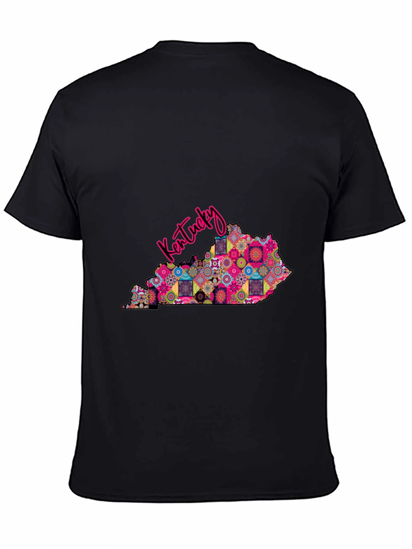 Kentucky State Map Patterned Mens T-Shirt