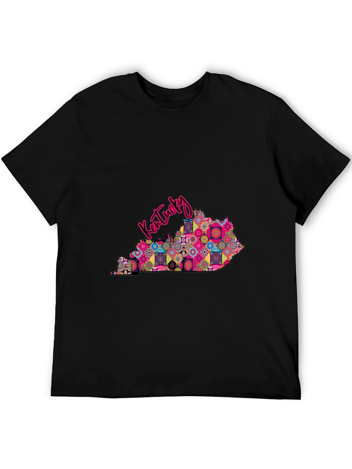 Kentucky State Map Patterned Mens T-Shirt