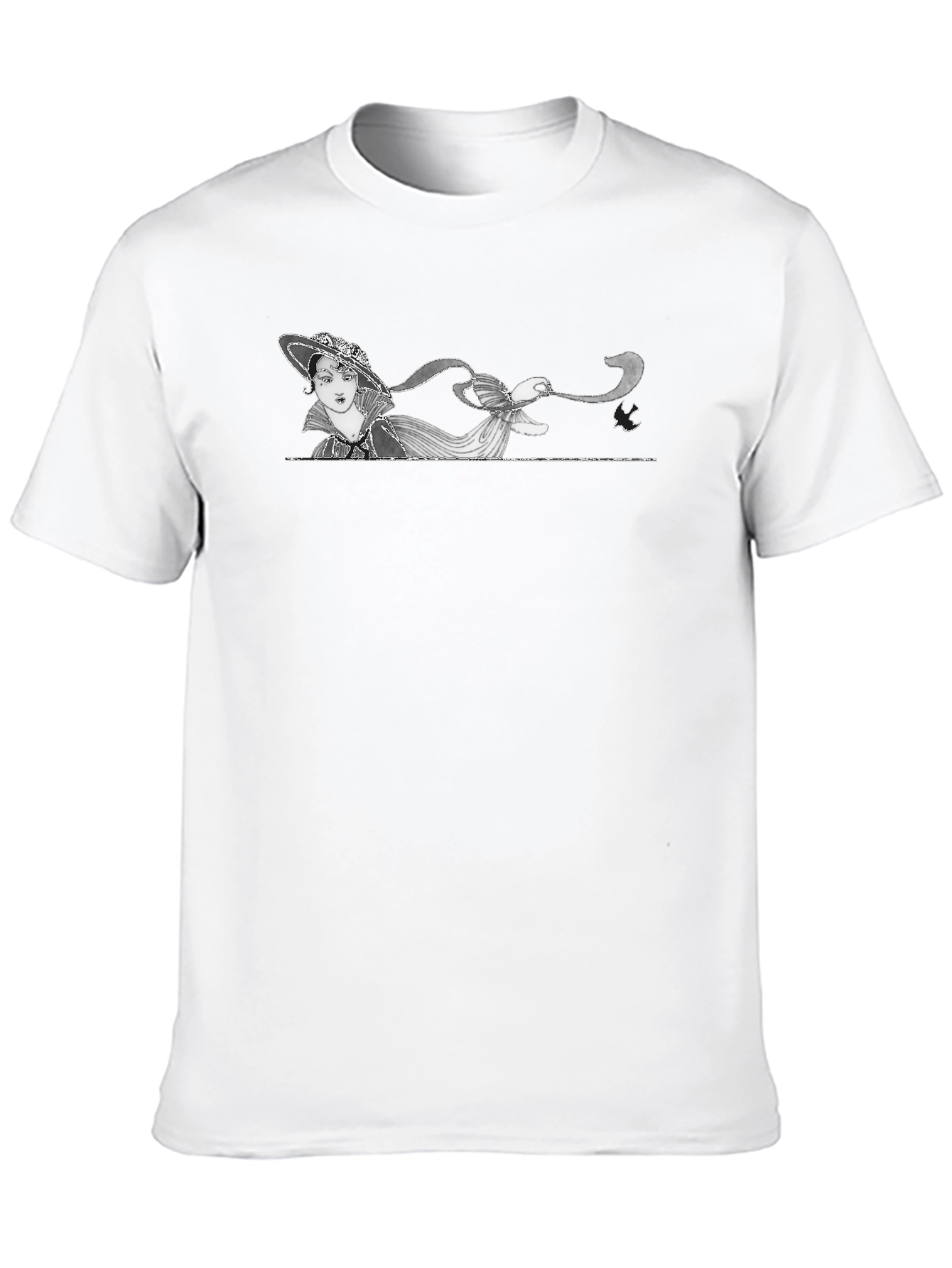 Art Nouveau Lady T-Shirt - Black