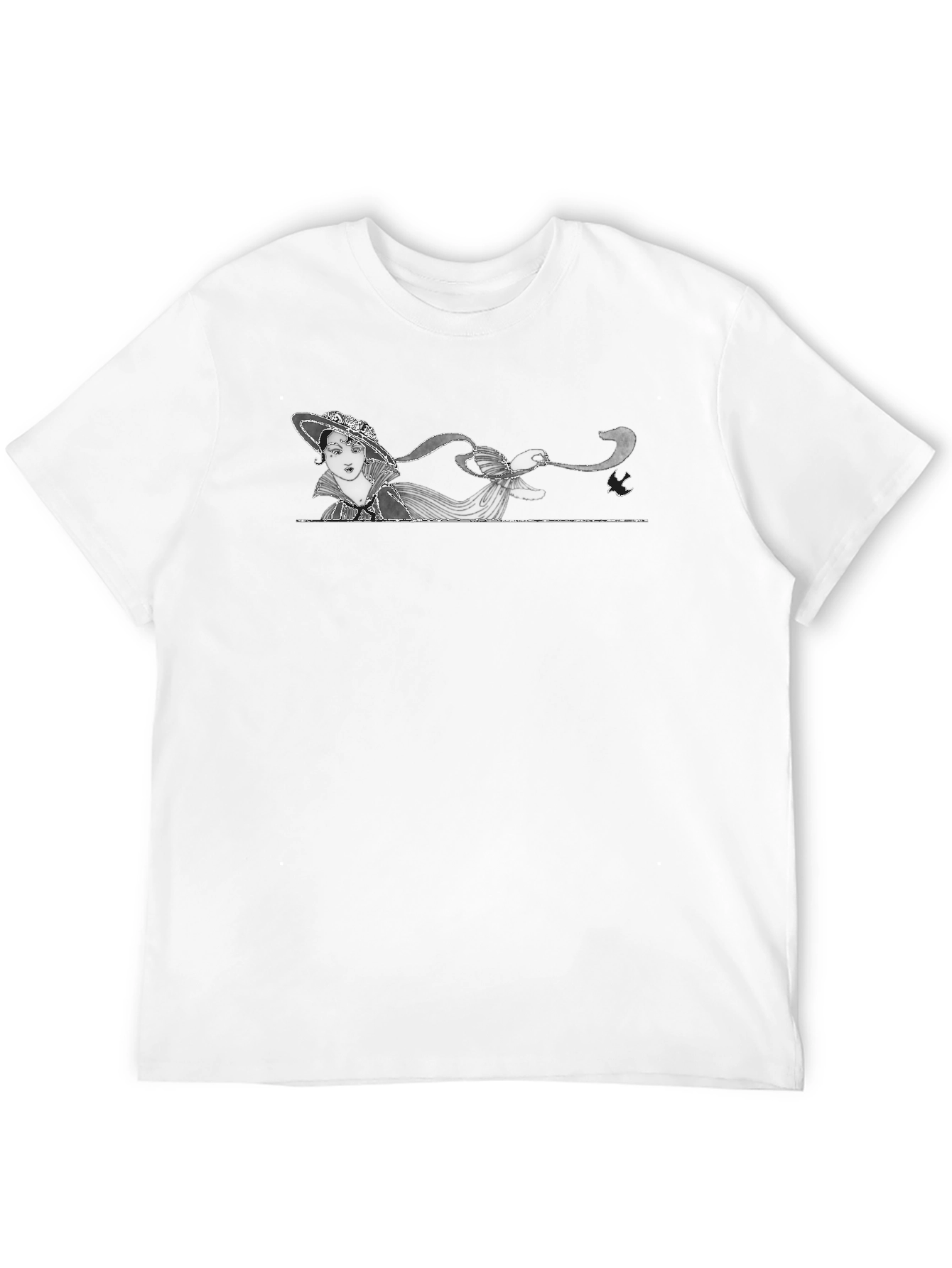 Art Nouveau Lady T-Shirt - Black