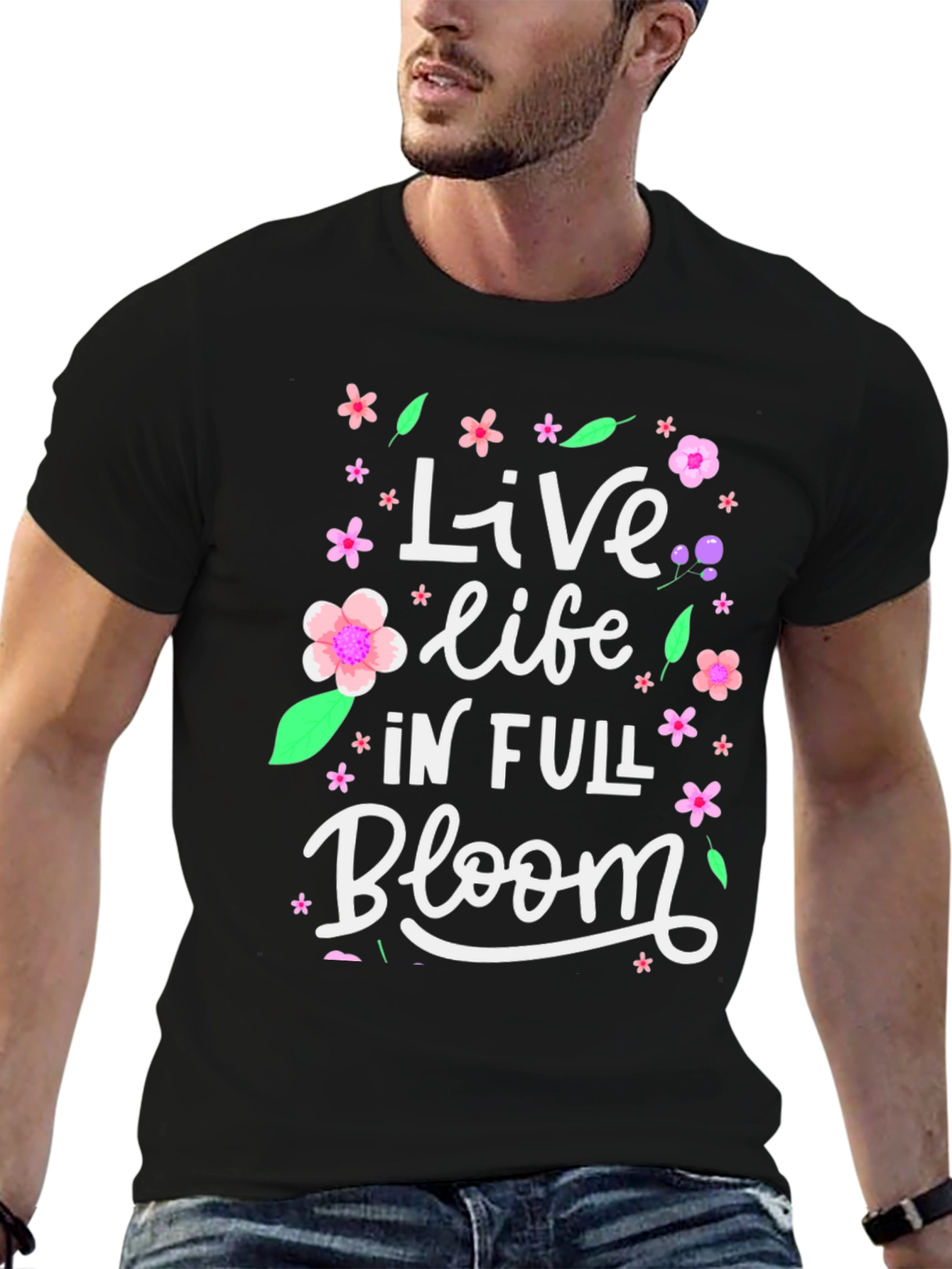 Live Life in Full Bloom Graphic T-Shirt