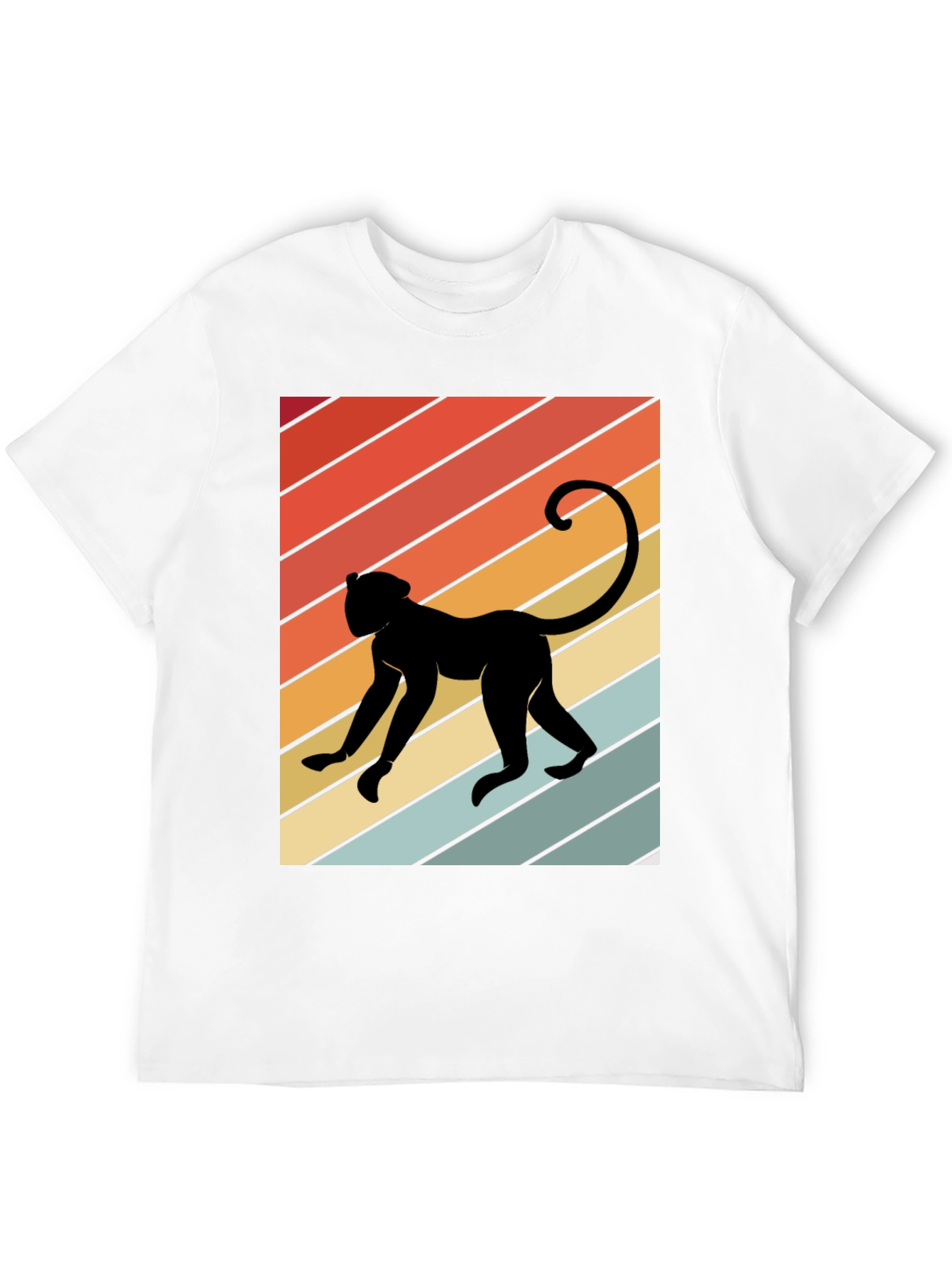 Retro Monkey Graphic Tee - Mens Black T-Shirt