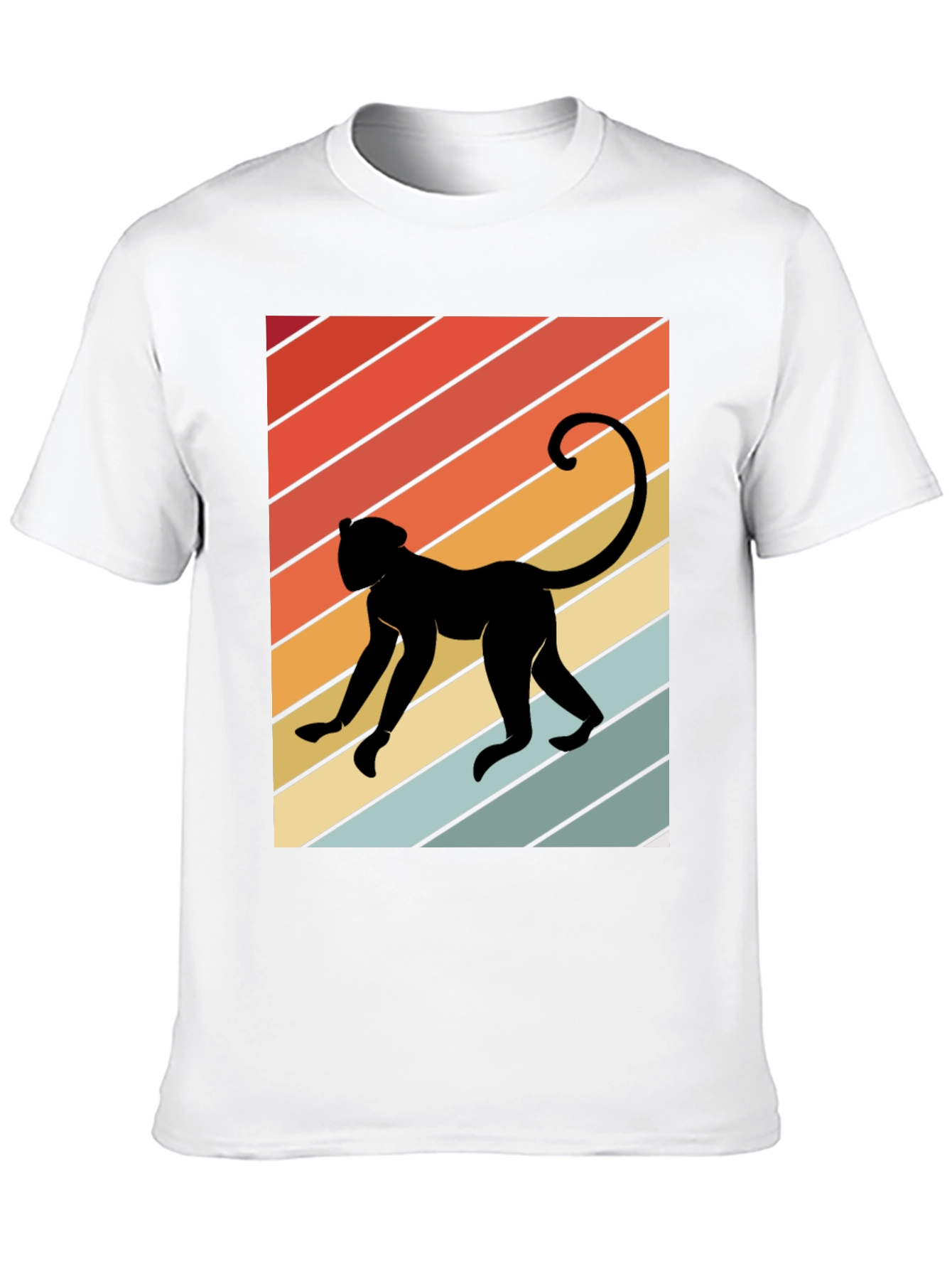 Retro Monkey Graphic Tee - Mens Black T-Shirt