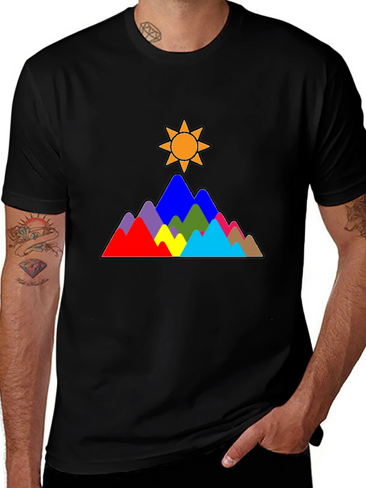 Colorful Mountains & Sun Graphic Tee