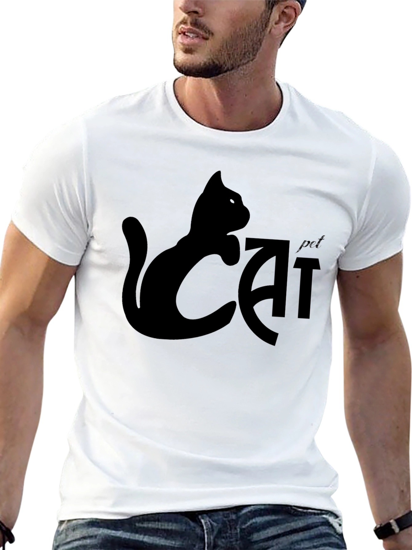 Cool Cat Pet T-Shirt - Black Tee