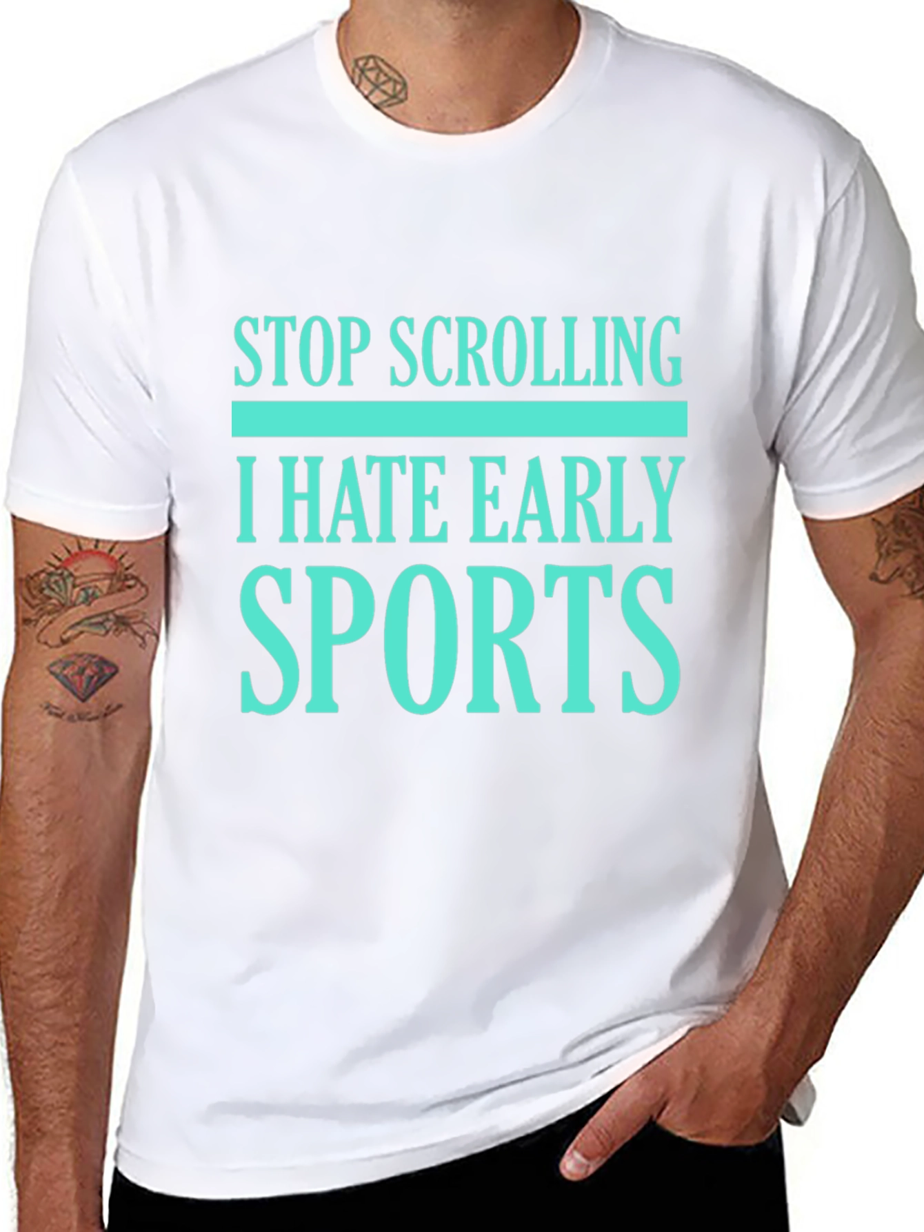 Stop Scrolling I Hate Early Sports Graphic Tee