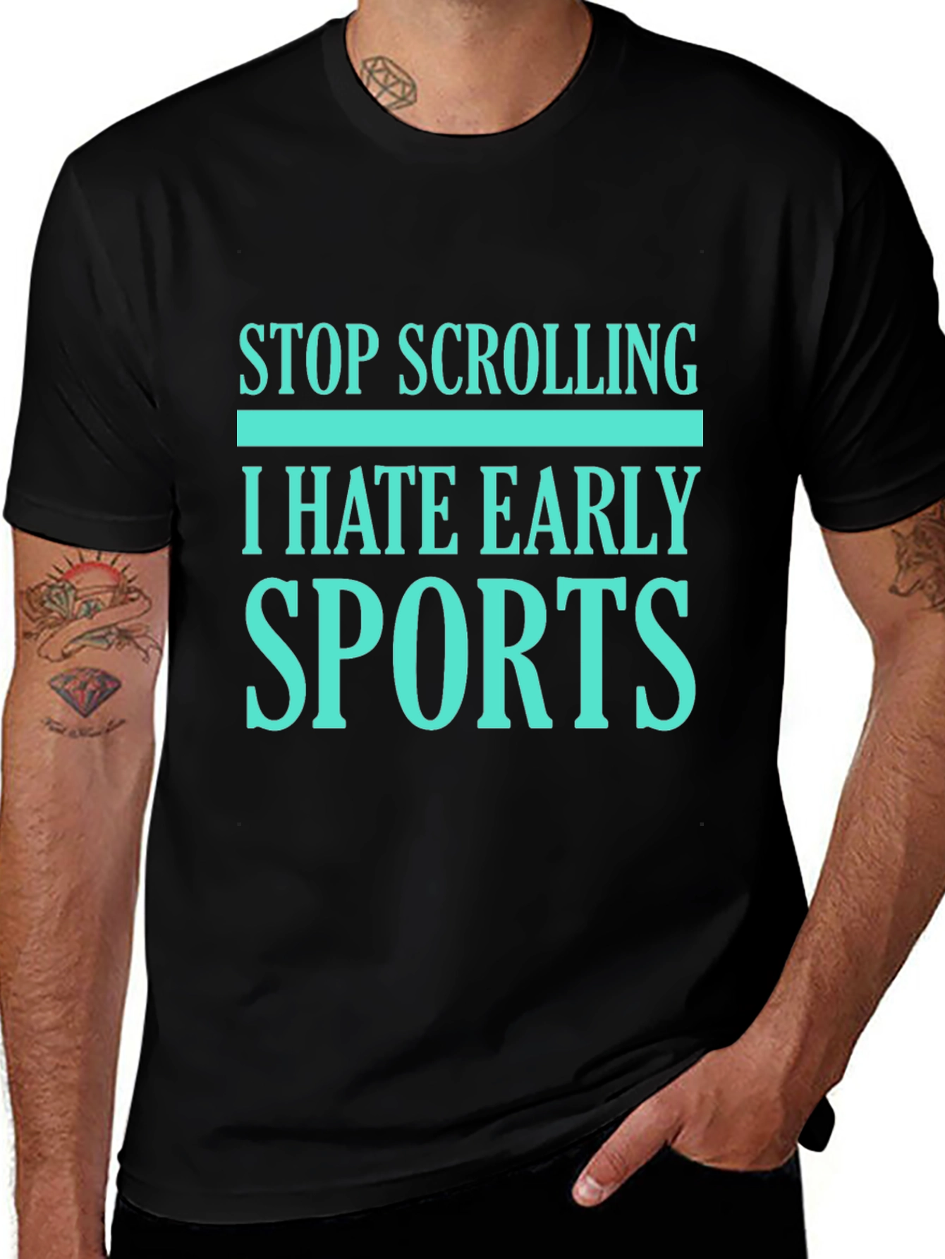 Stop Scrolling I Hate Early Sports Graphic Tee