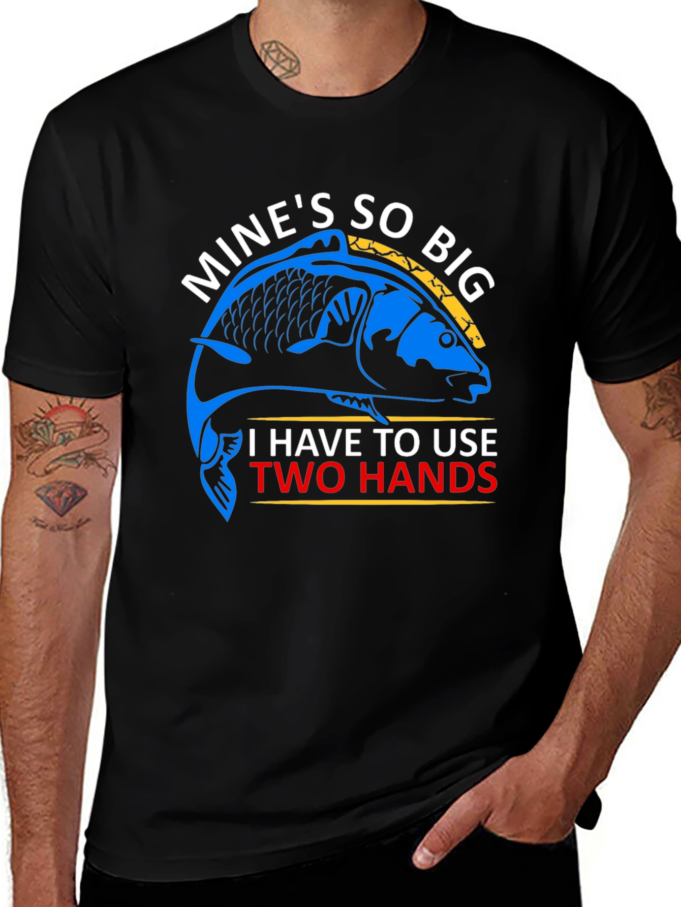 Funny Fishing T-Shirt: Mines So Big!