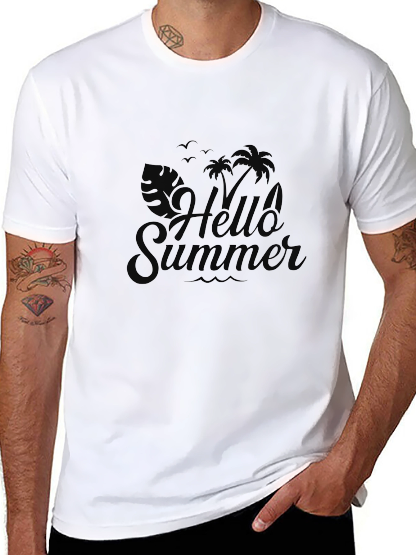 Hello Summer Graphic Tee - Black