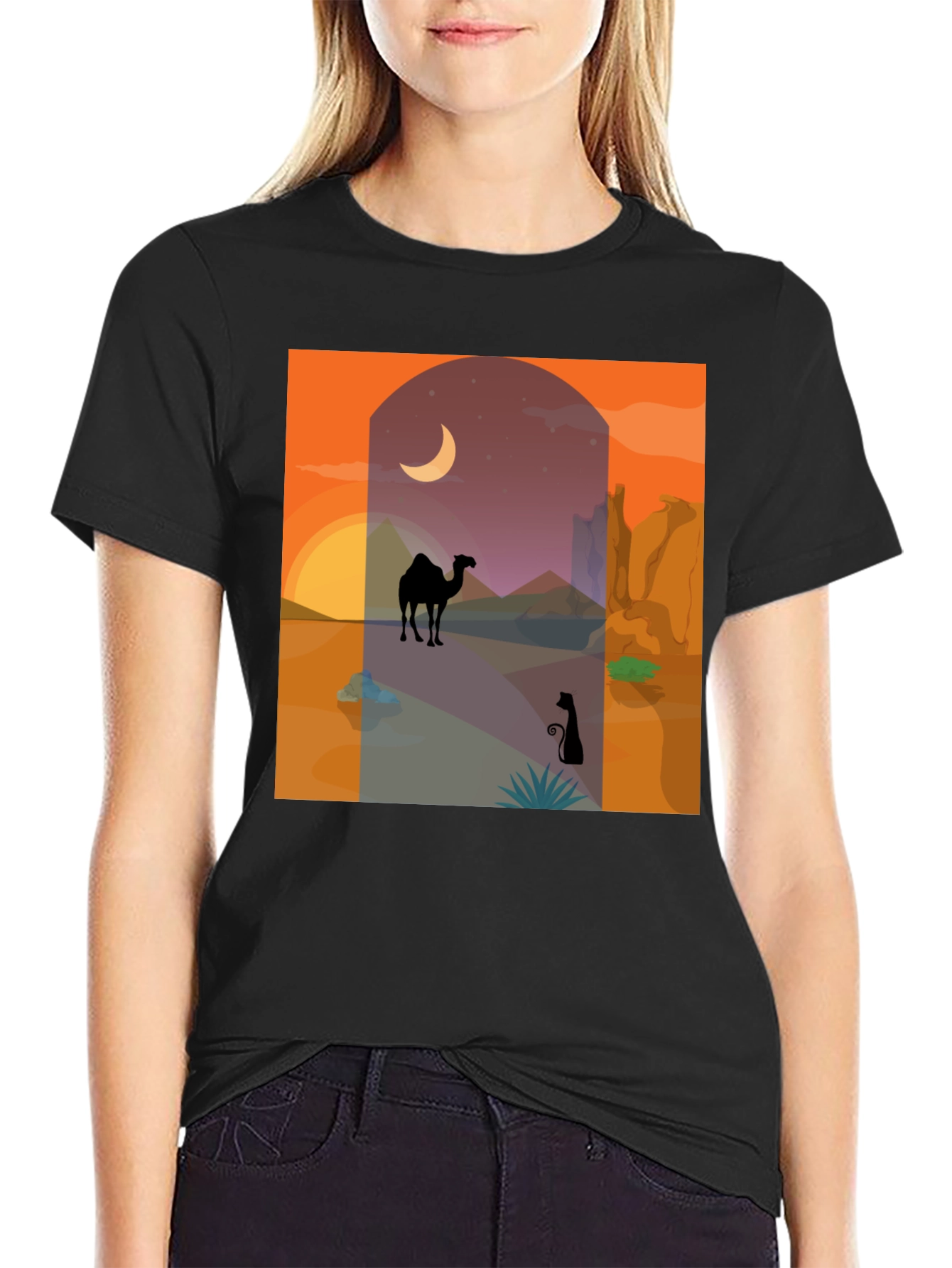 Desert Scene Graphic Tee - Stylish & Unique