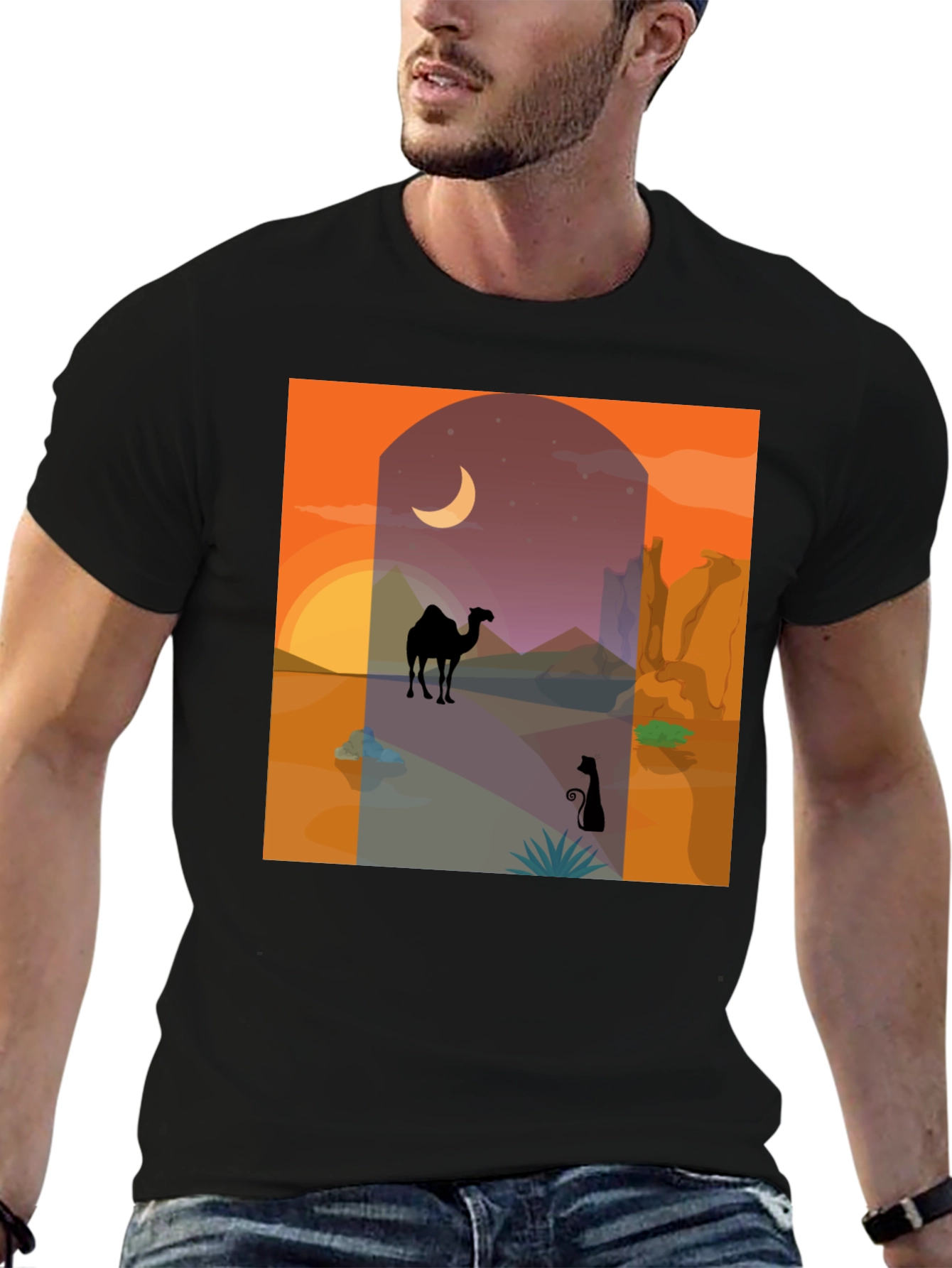 Desert Scene Graphic Tee - Stylish & Unique