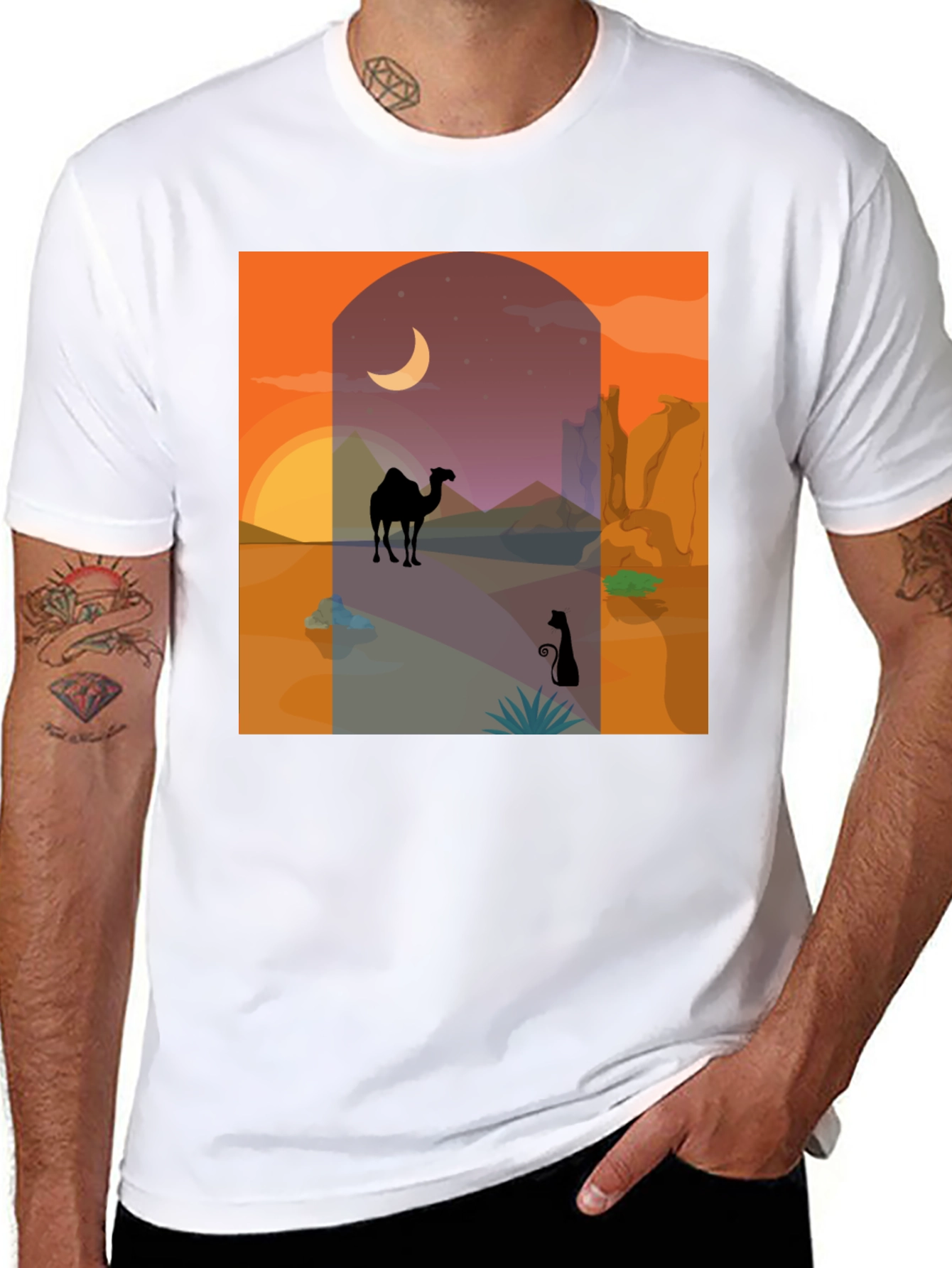 Desert Scene Graphic Tee - Stylish & Unique