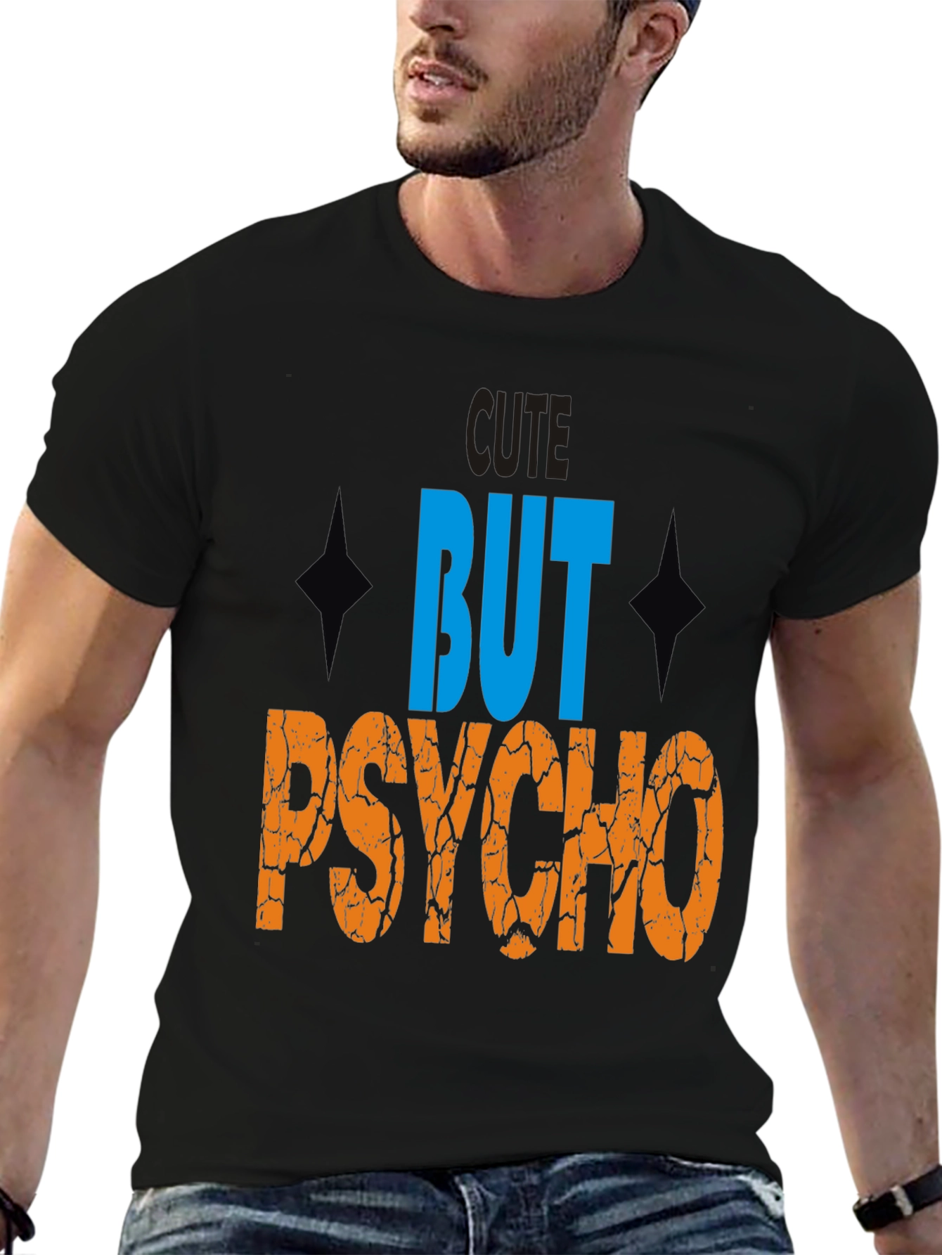 Cute But Psycho Graphic Tee - Mens Black T-Shirt