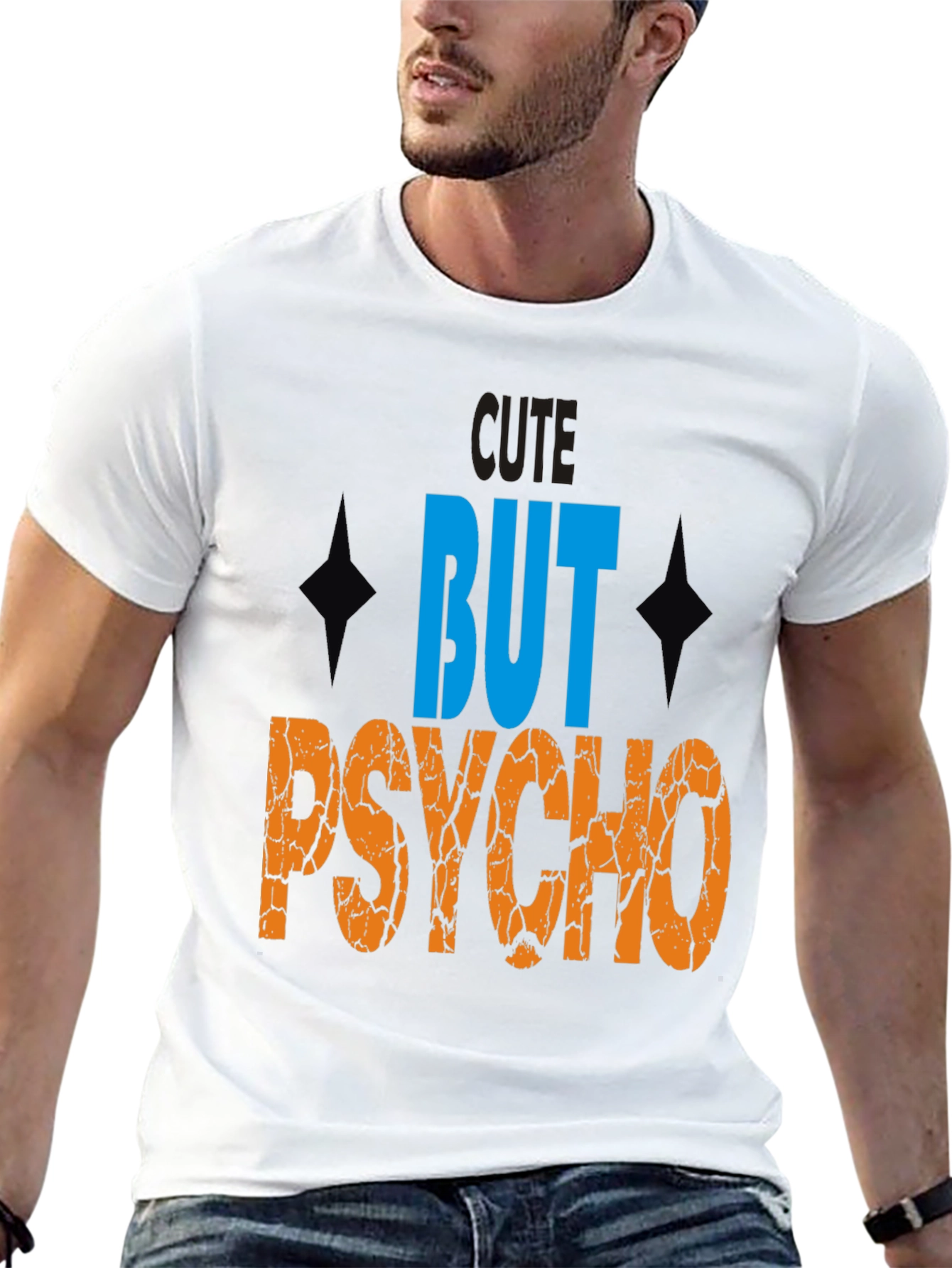 Cute But Psycho Graphic Tee - Mens Black T-Shirt