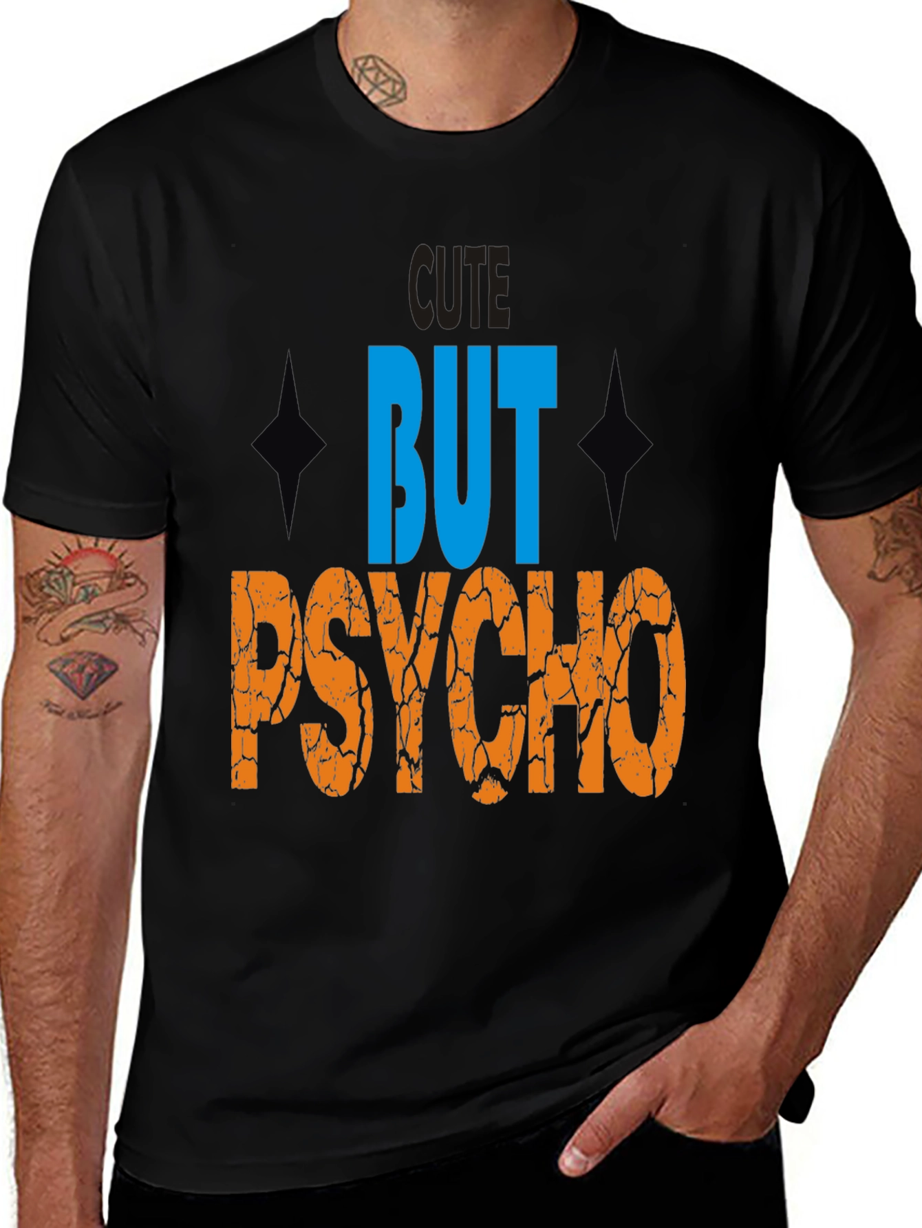 Cute But Psycho Graphic Tee - Mens Black T-Shirt