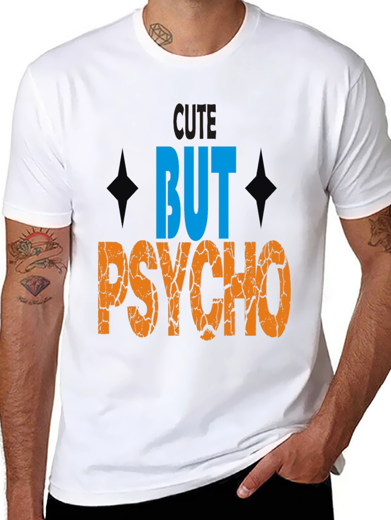 Cute But Psycho Graphic Tee - Mens Black T-Shirt