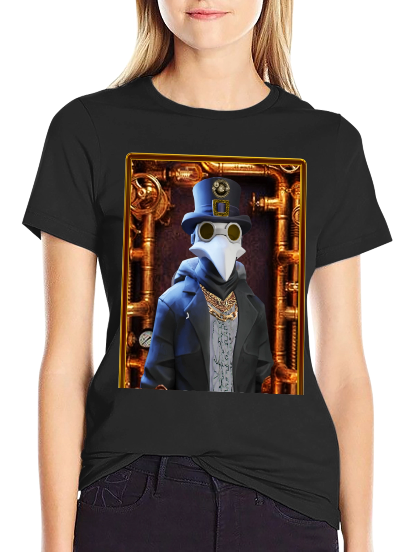 Steampunk Plague Doctor Graphic T-Shirt - Unique Design