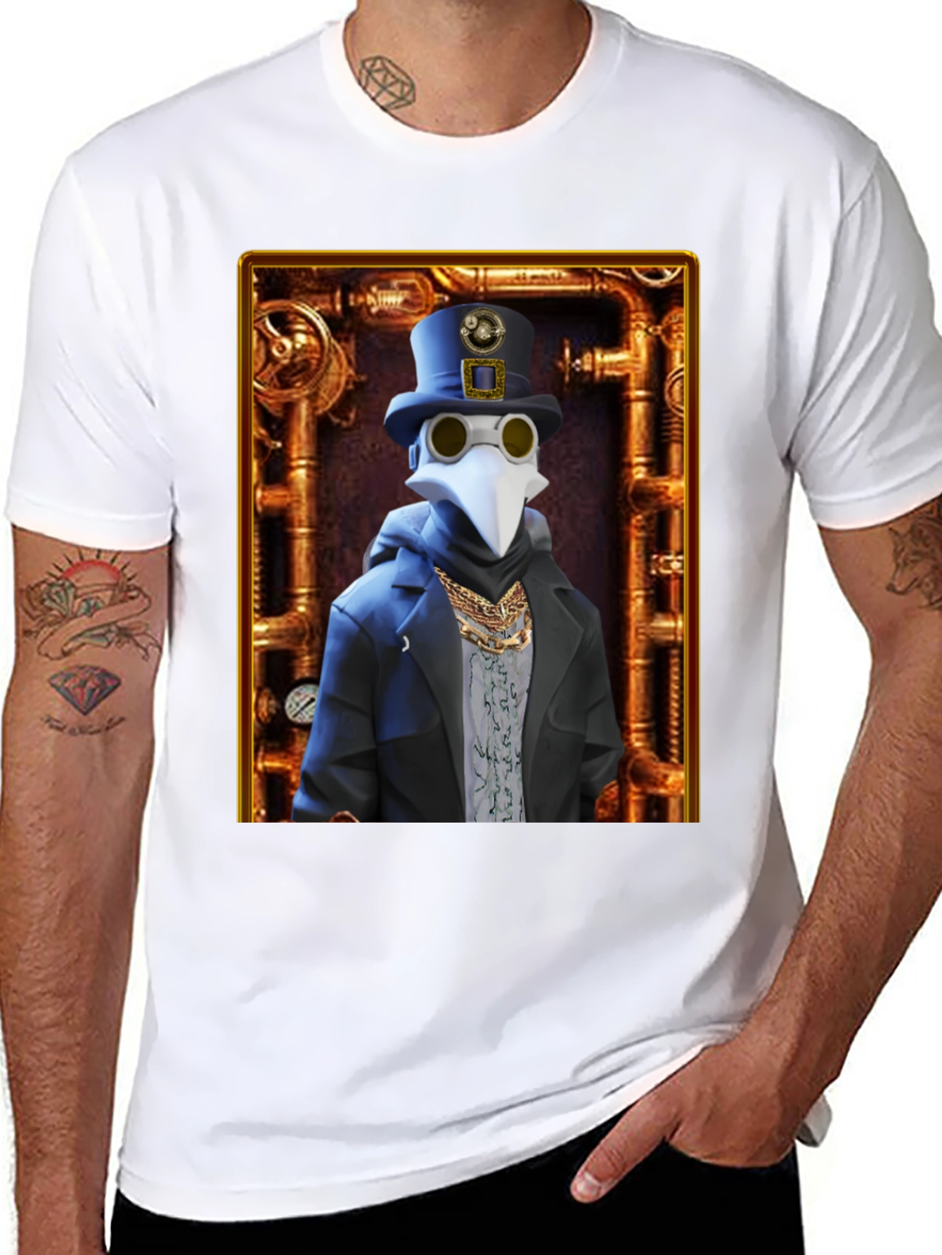 Steampunk Plague Doctor Graphic T-Shirt - Unique Design