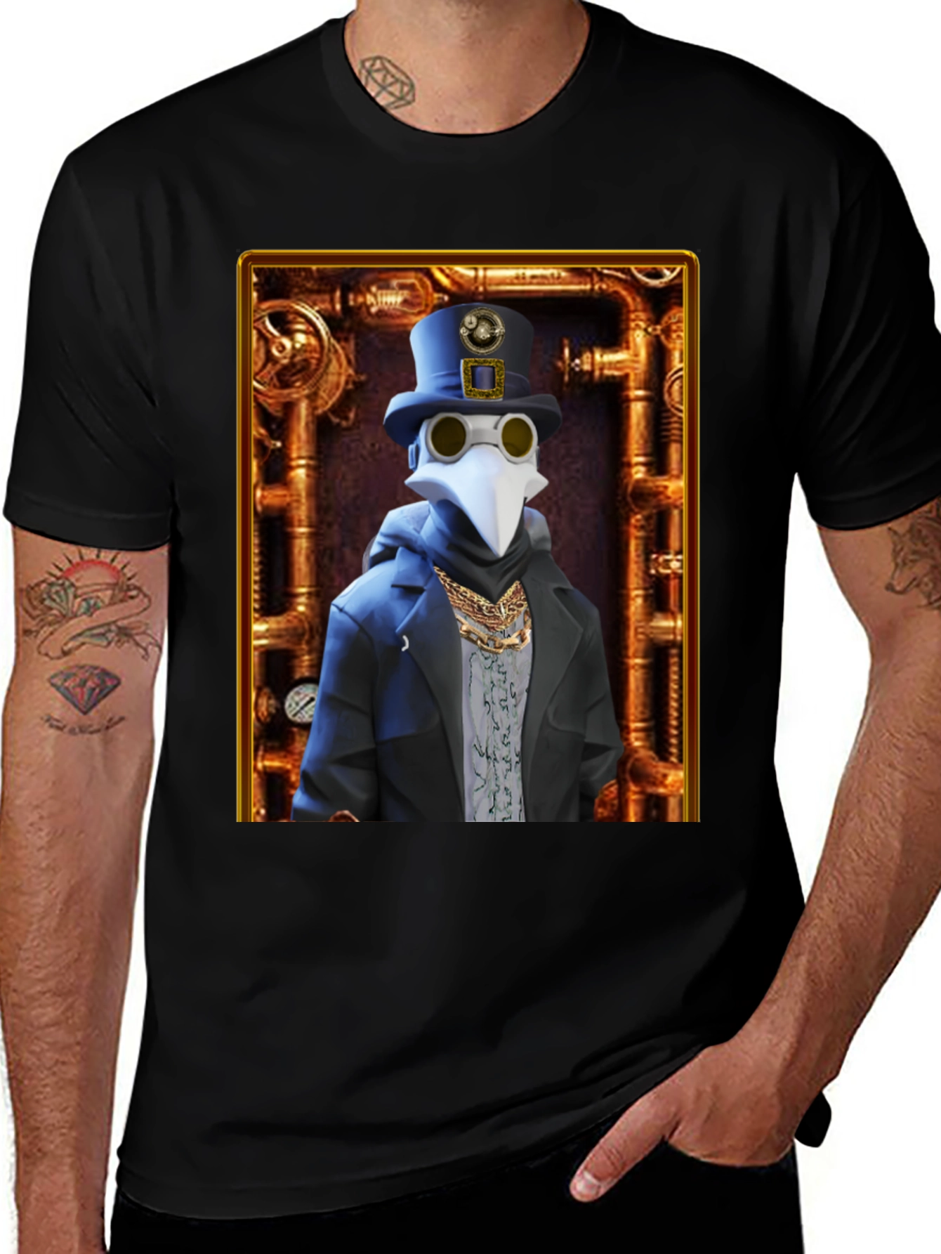 Steampunk Plague Doctor Graphic T-Shirt - Unique Design