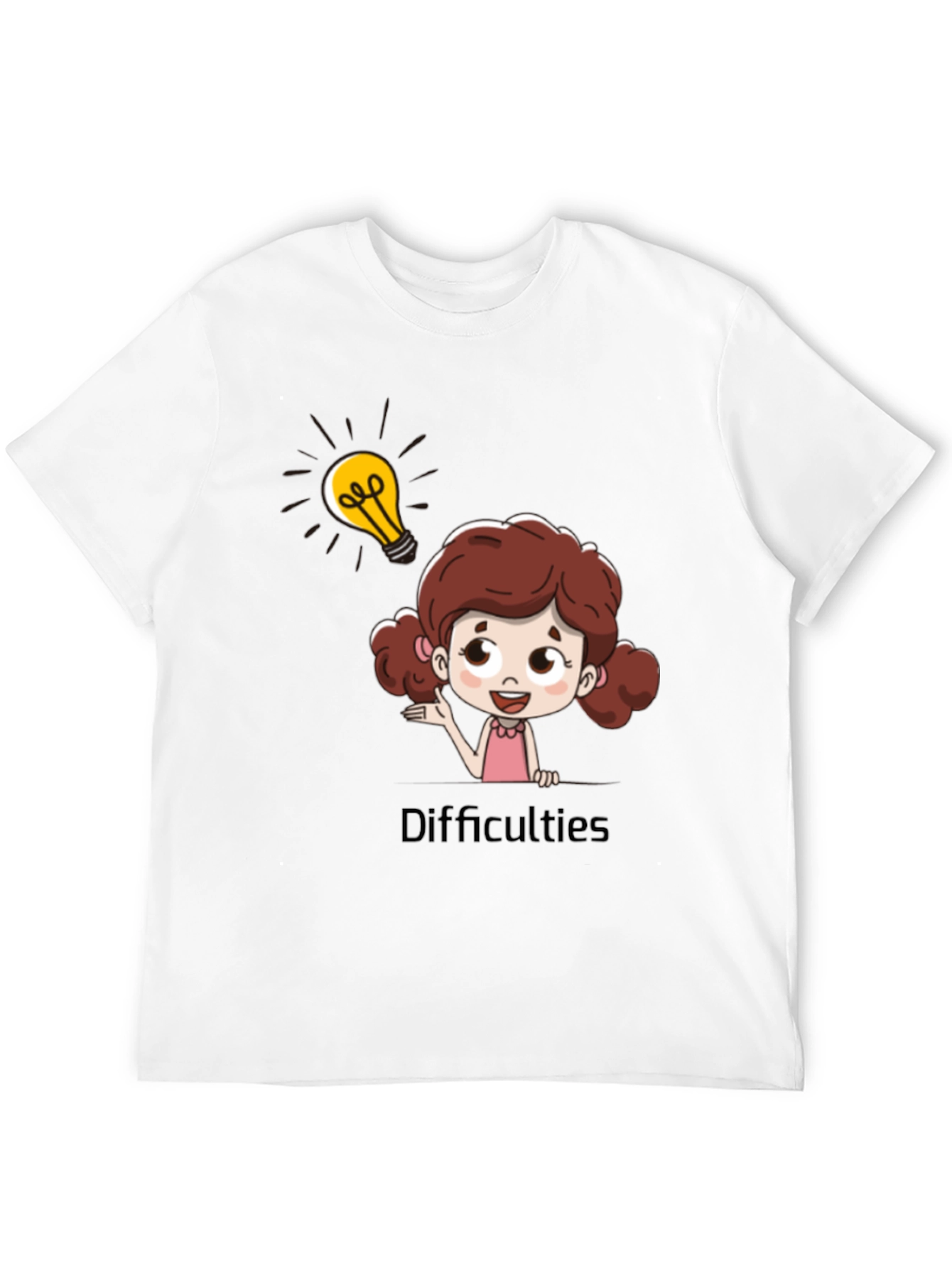 Cartoon Girl Lightbulb T-Shirt - Idea Inspiration Tee