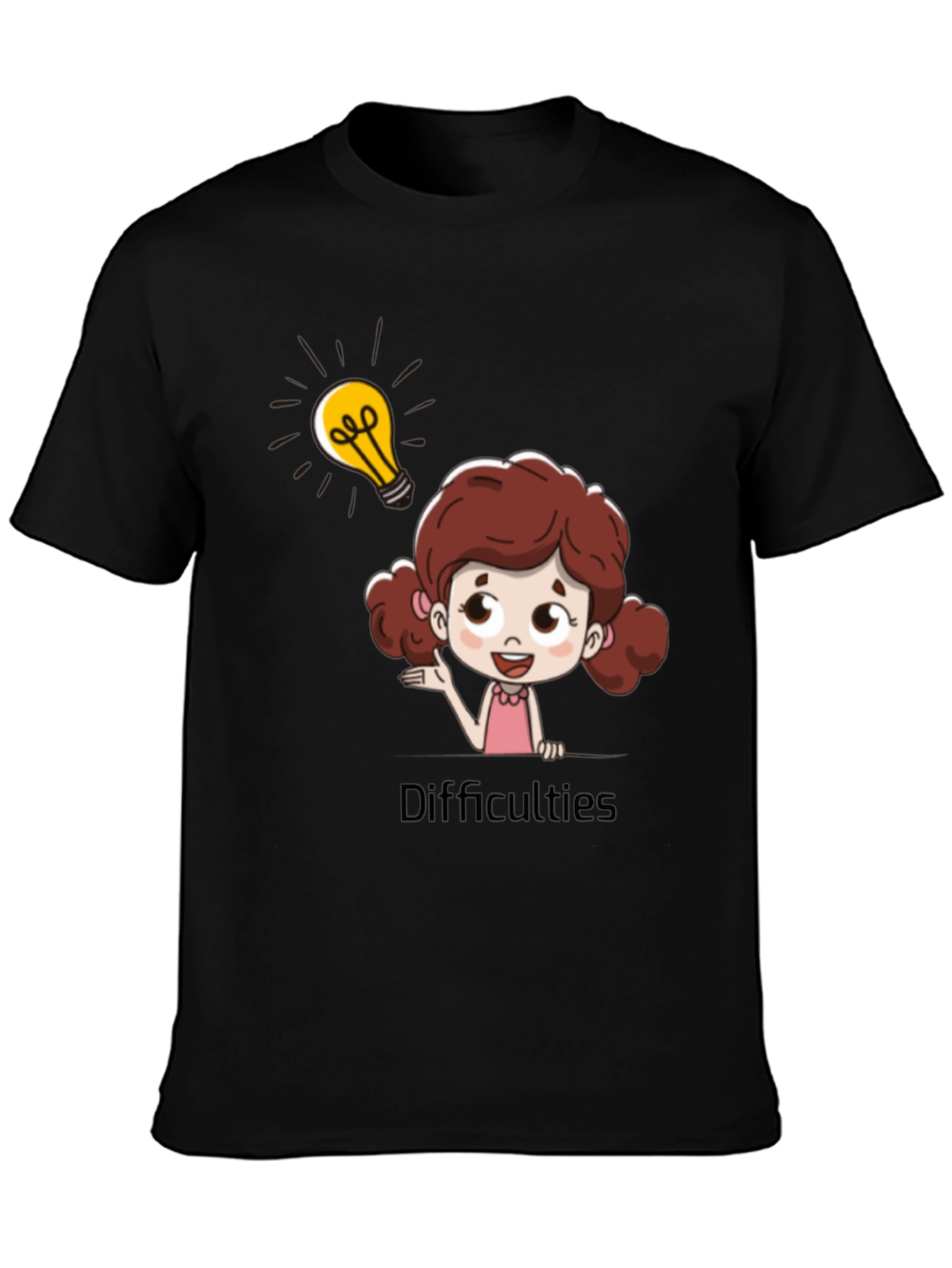 Cartoon Girl Lightbulb T-Shirt - Idea Inspiration Tee