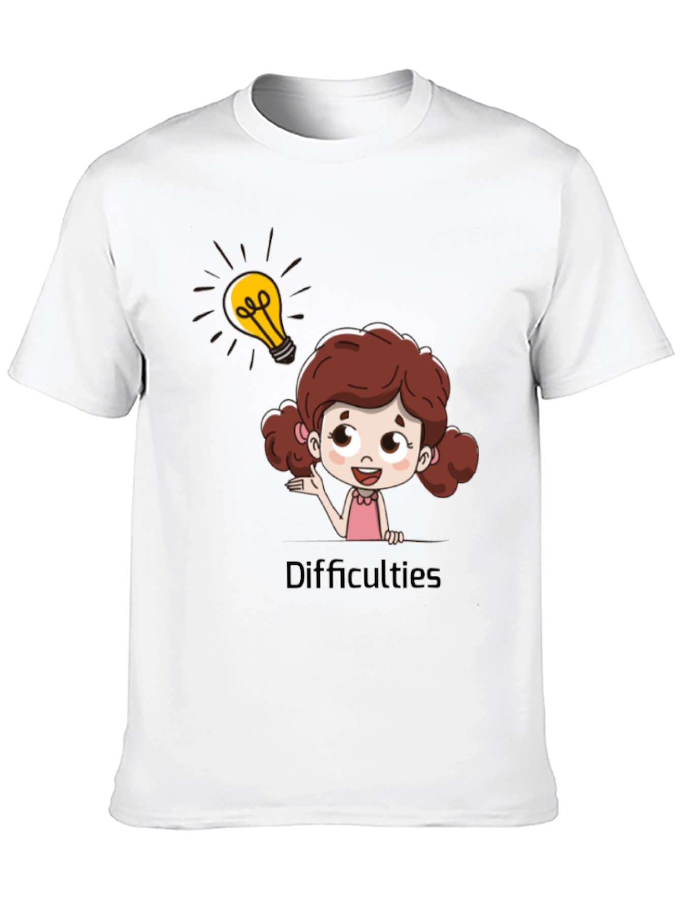 Cartoon Girl Lightbulb T-Shirt - Idea Inspiration Tee