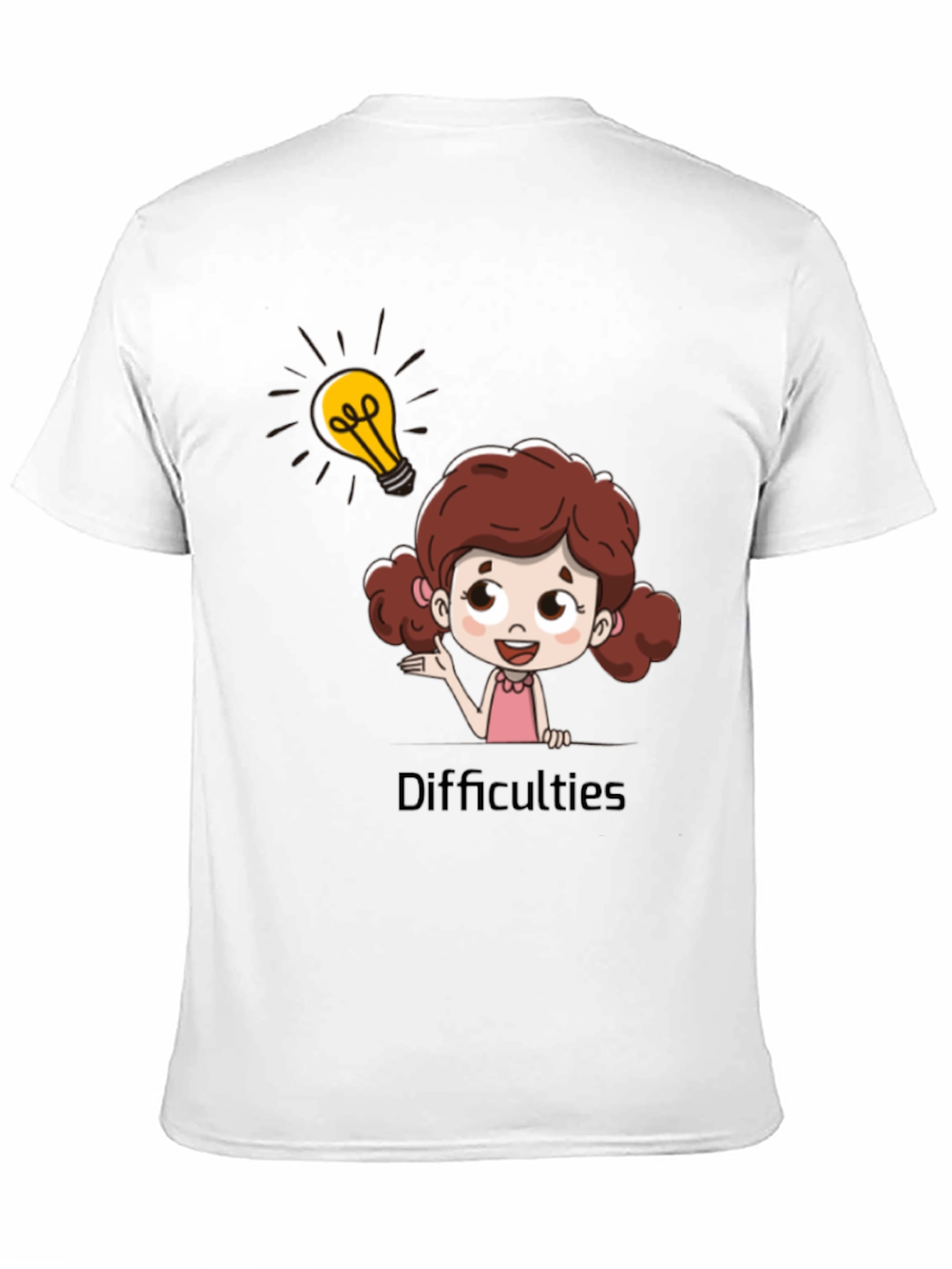 Cartoon Girl Lightbulb T-Shirt - Idea Inspiration Tee