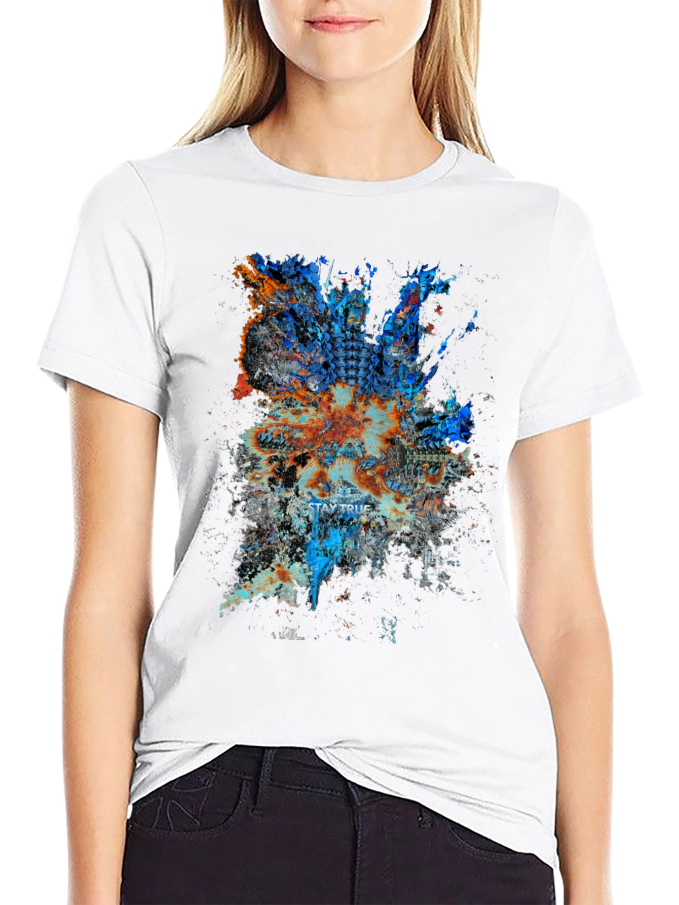 Abstract Graphic Print Mens Black T-Shirt