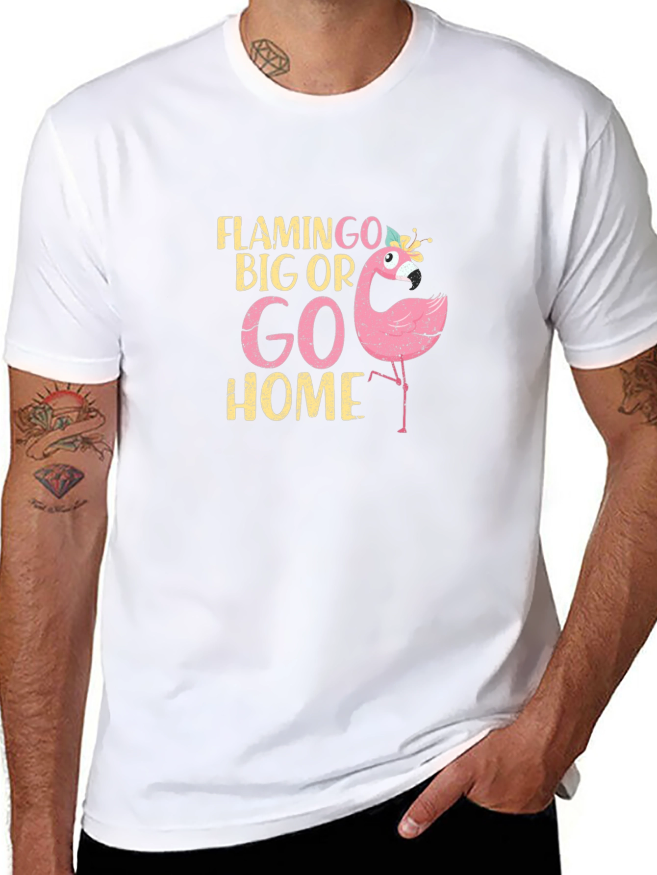 Flamingo Big Or Go Home Graphic T-Shirt