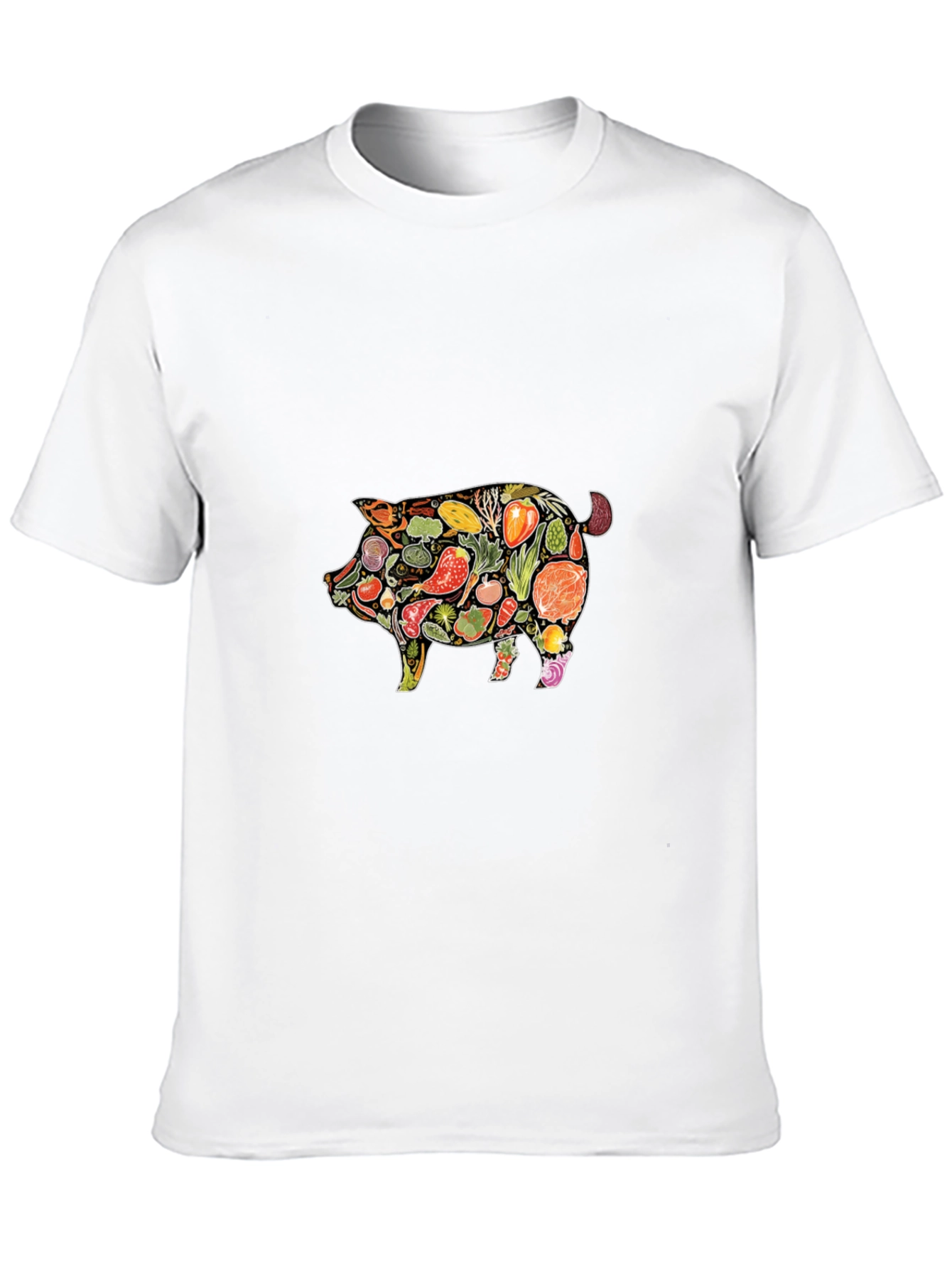 Veggie Pig Graphic T-Shirt - Unisex Black Tee