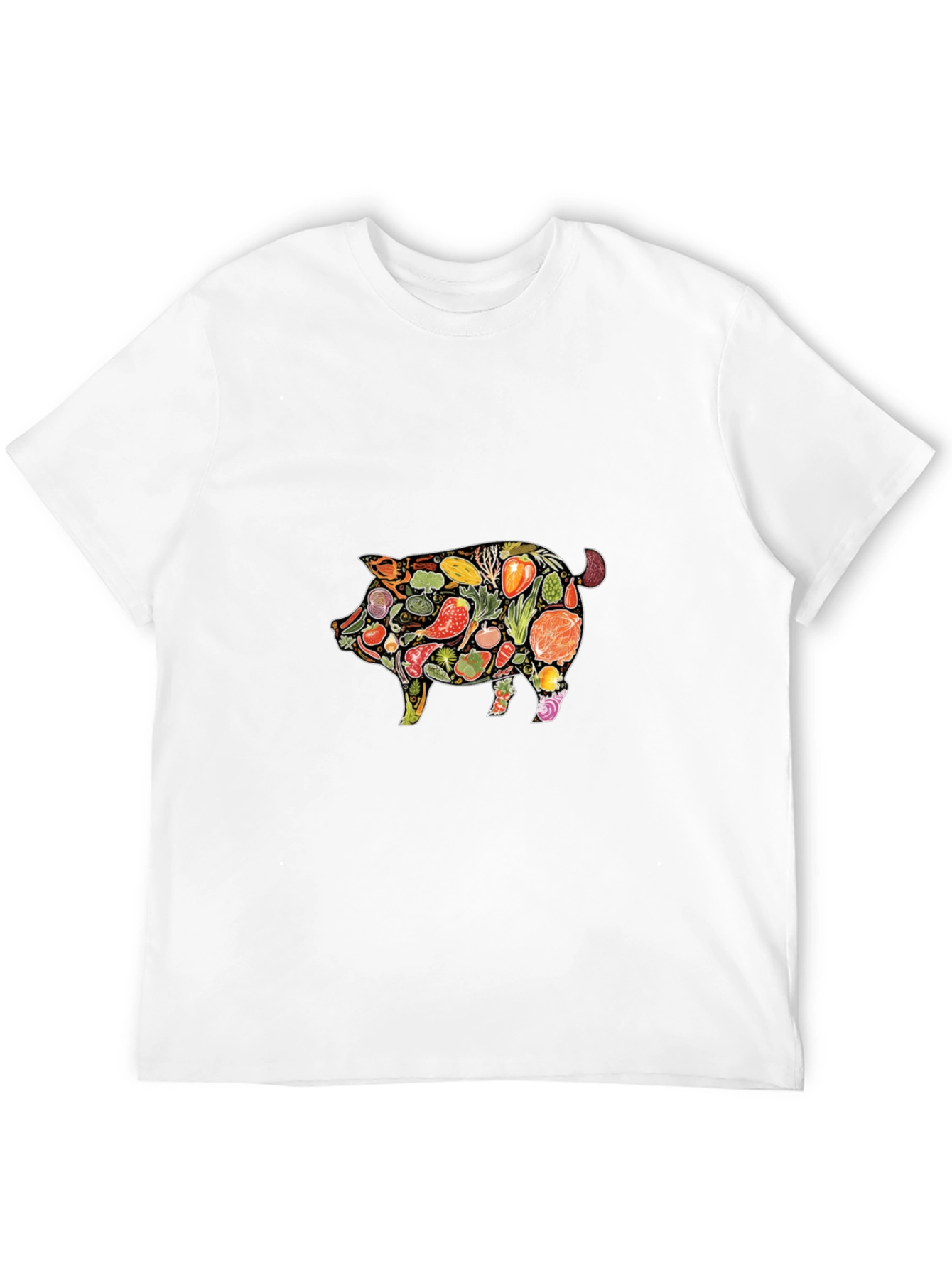 Veggie Pig Graphic T-Shirt - Unisex Black Tee