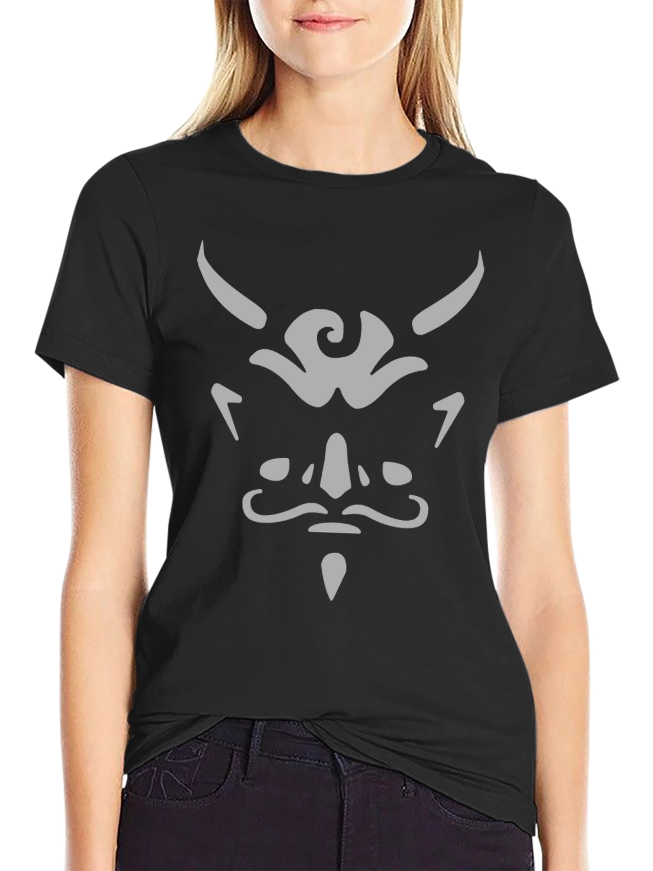 Demon Graphic Print Black T-Shirt