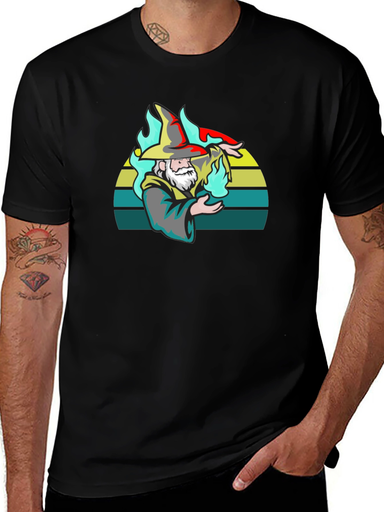 Wizard Graphic T-Shirt - Black