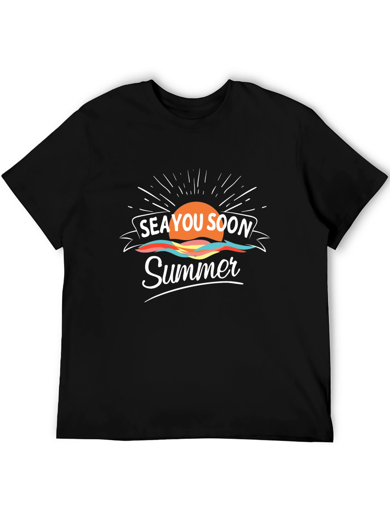 Sea You Soon Summer Black T-Shirt