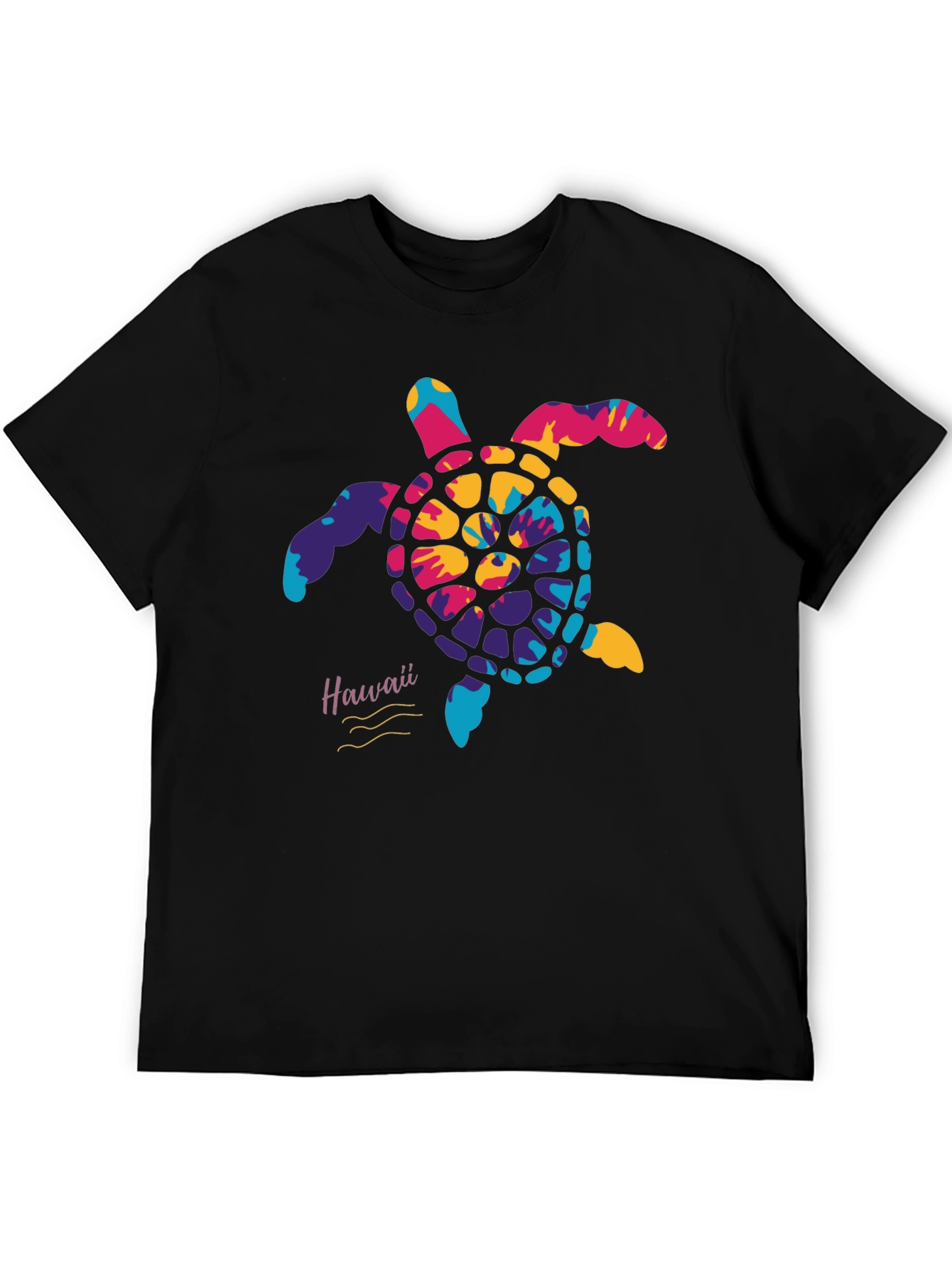 Hawaii Tie Dye Turtle Graphic Mens T-Shirt