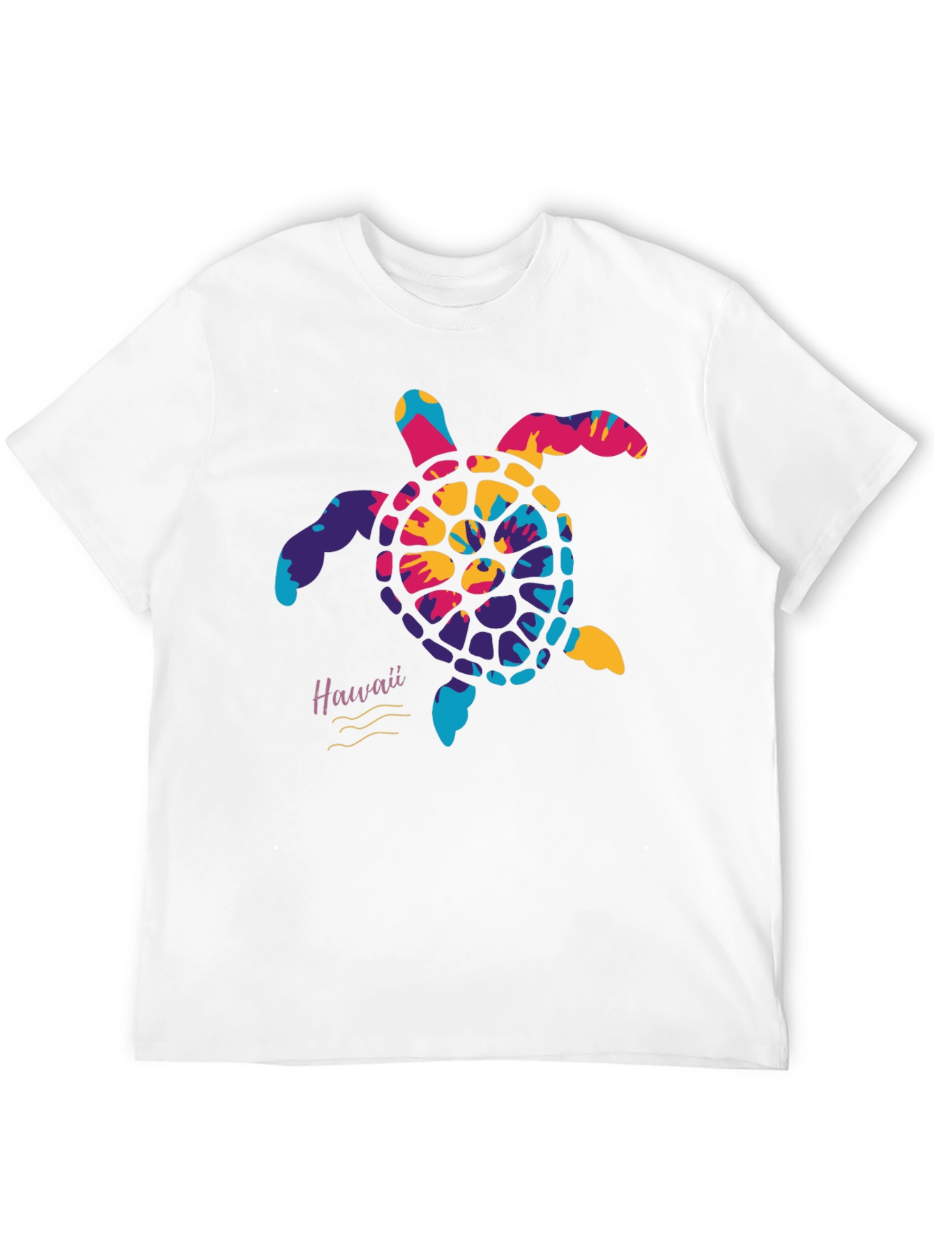 Hawaii Tie Dye Turtle Graphic Mens T-Shirt