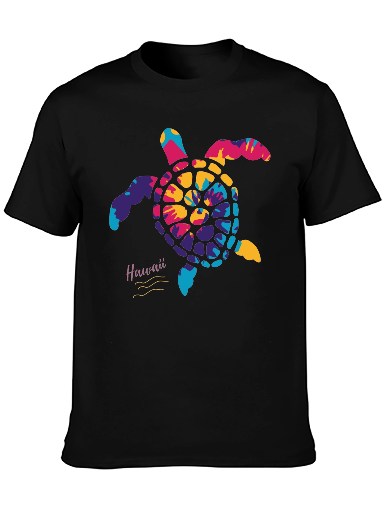 Hawaii Tie Dye Turtle Graphic Mens T-Shirt