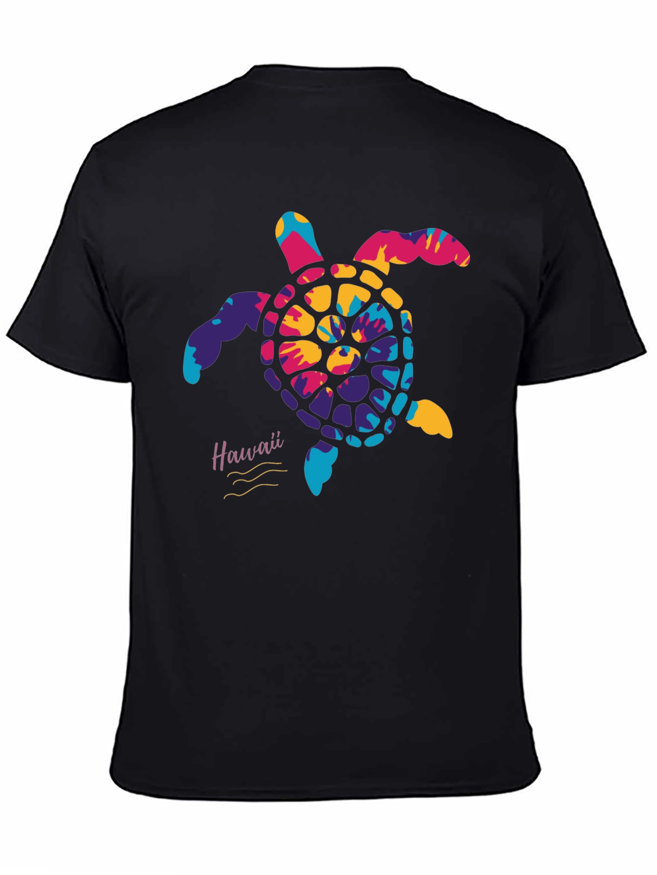 Hawaii Tie Dye Turtle Graphic Mens T-Shirt