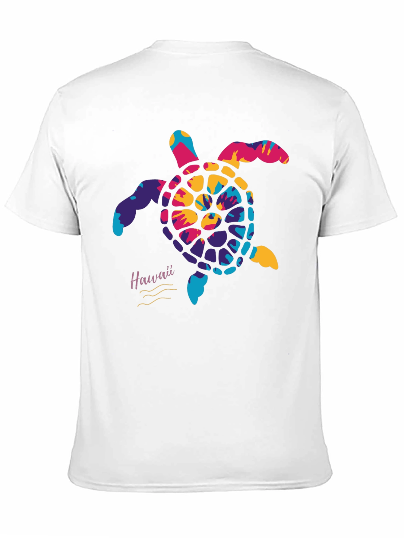 Hawaii Tie Dye Turtle Graphic Mens T-Shirt