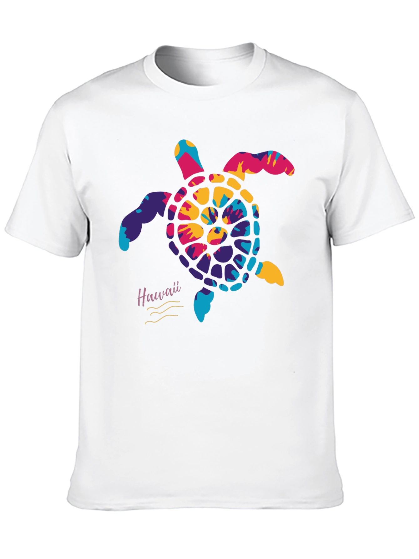 Hawaii Tie Dye Turtle Graphic Mens T-Shirt