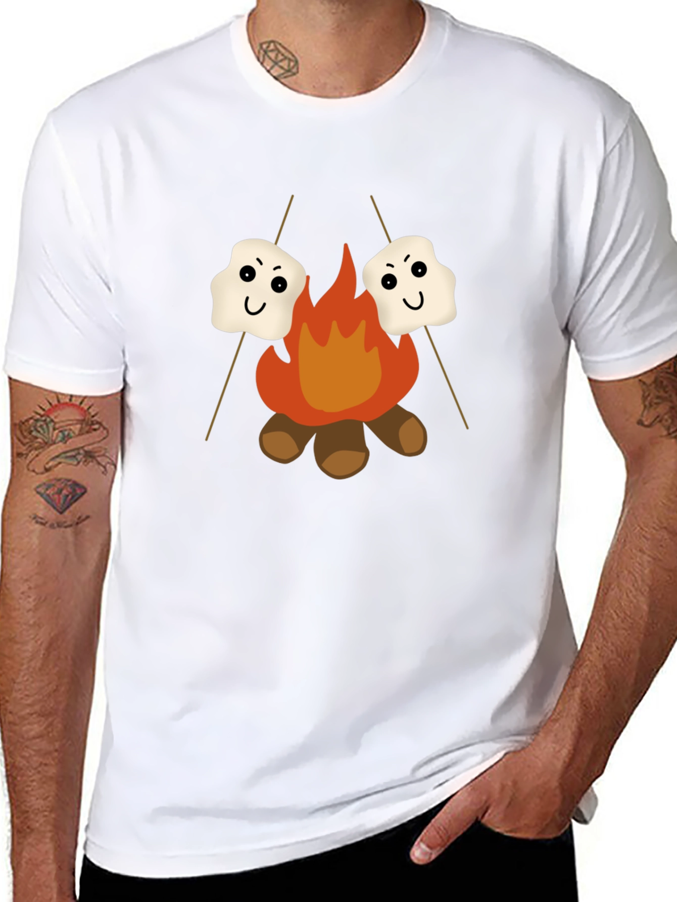 Campfire Marshmallow Graphic T-Shirt