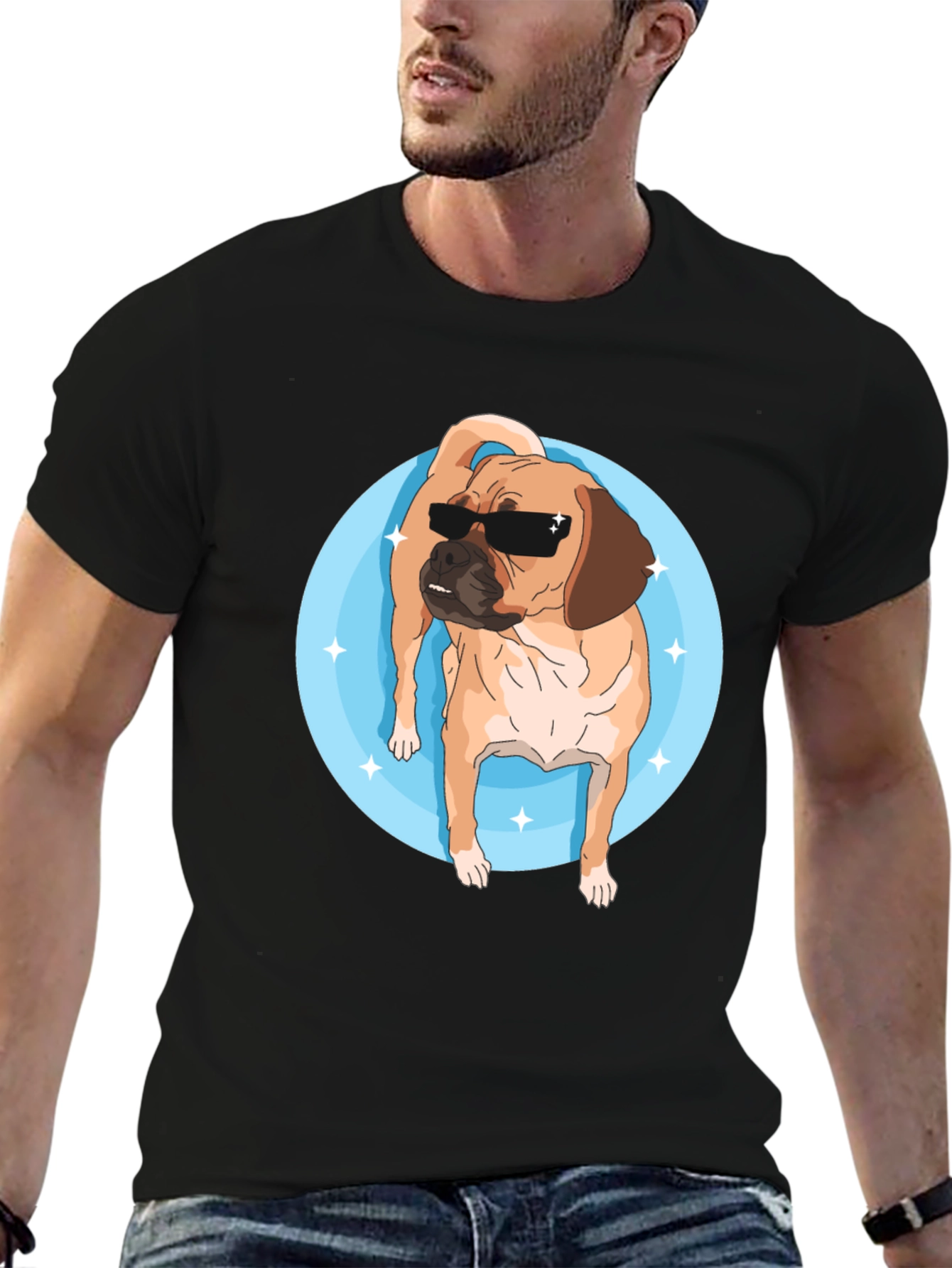 Cool Pug T-Shirt - Black Graphic Tee