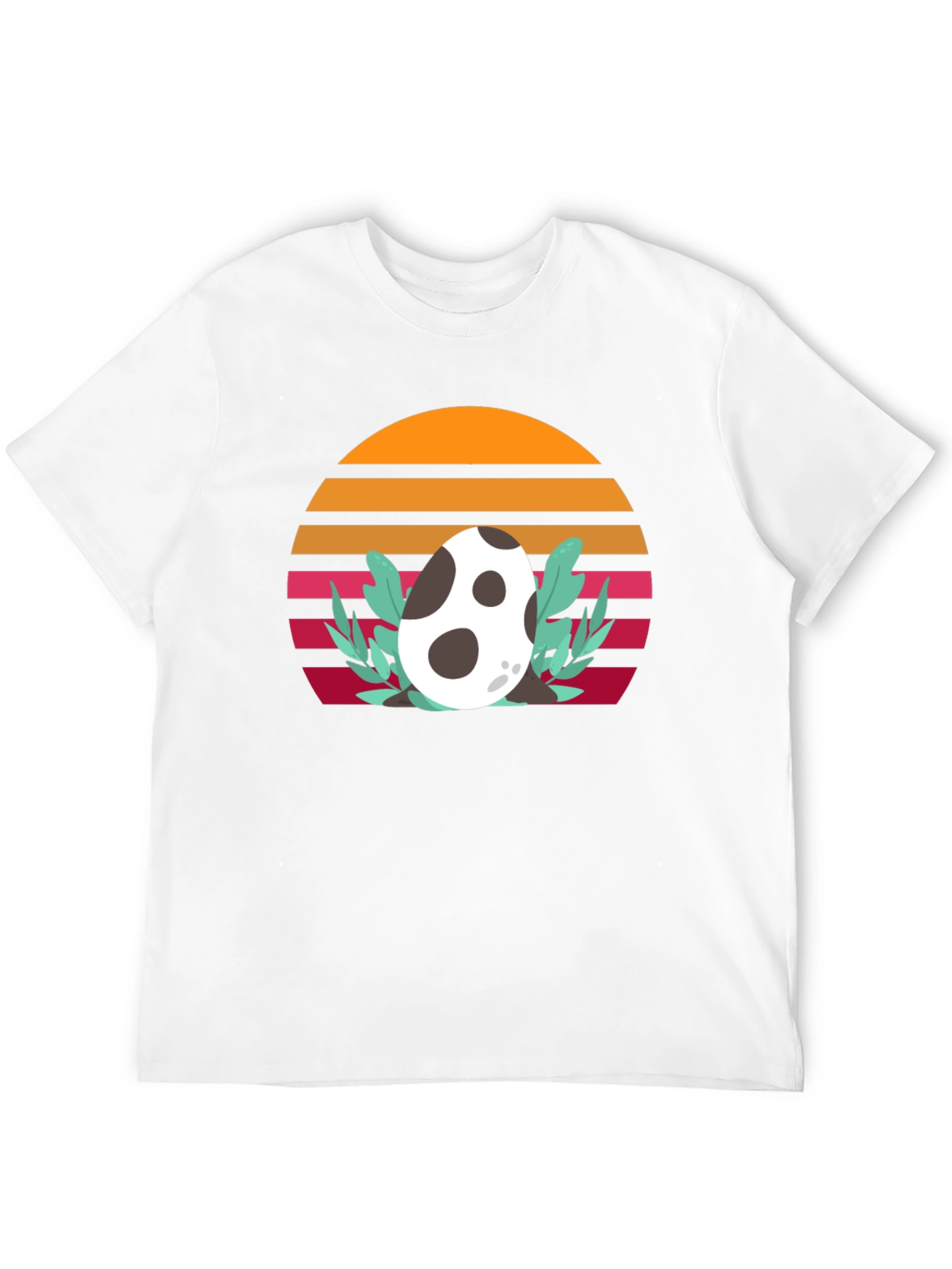 Retro Dinosaur Egg T-Shirt - Unique Sunset Design